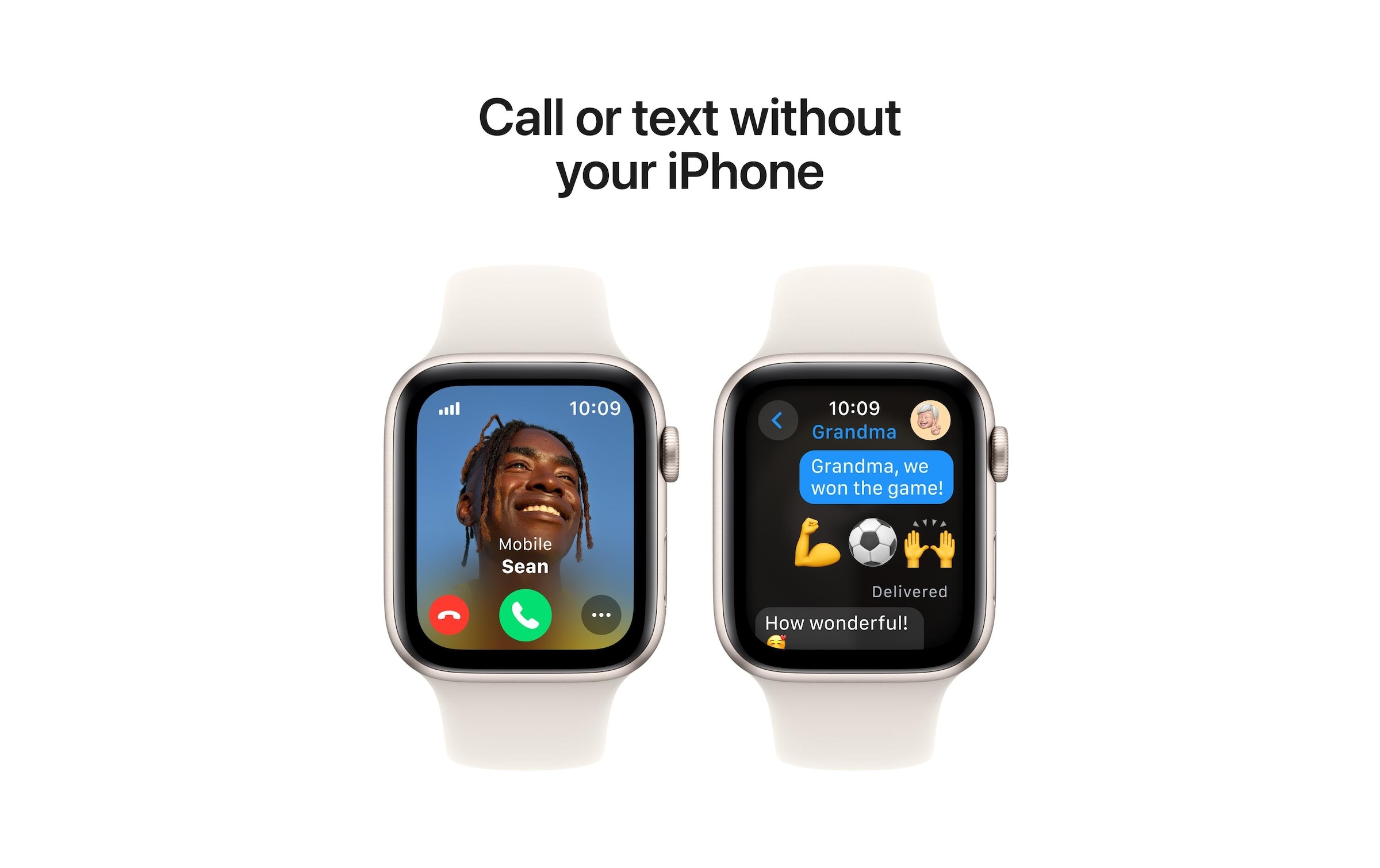 Apple Watch SE (2024), 44 mm, GPS + Cellular, Sport Band M/L, Polarstern