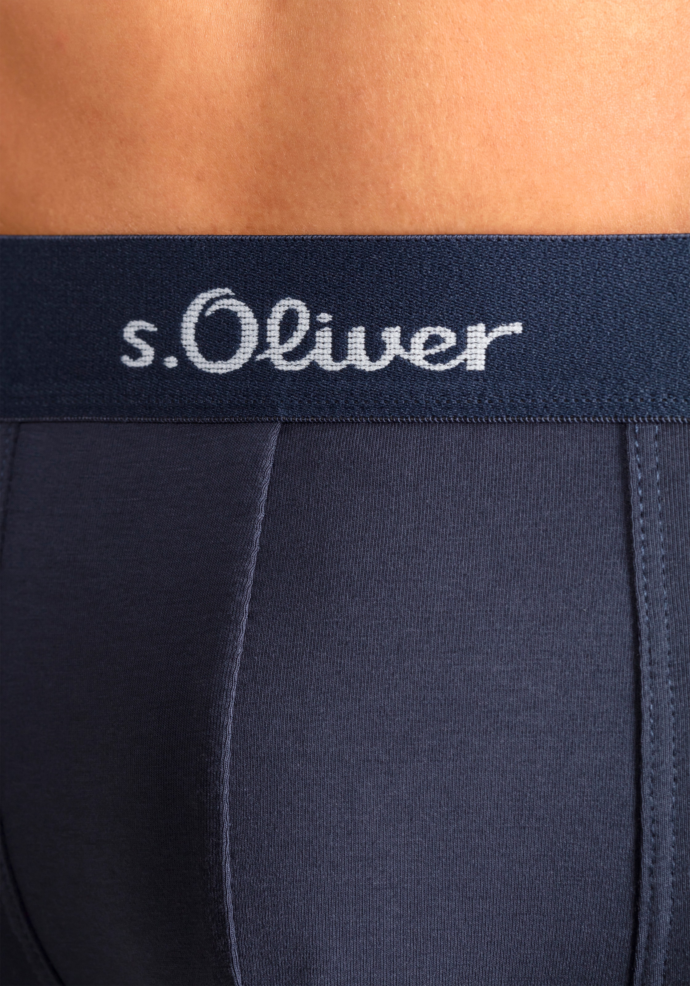 s.Oliver Boxer Packung, 3 Stk. mit farblich passendem Logo-Webbund