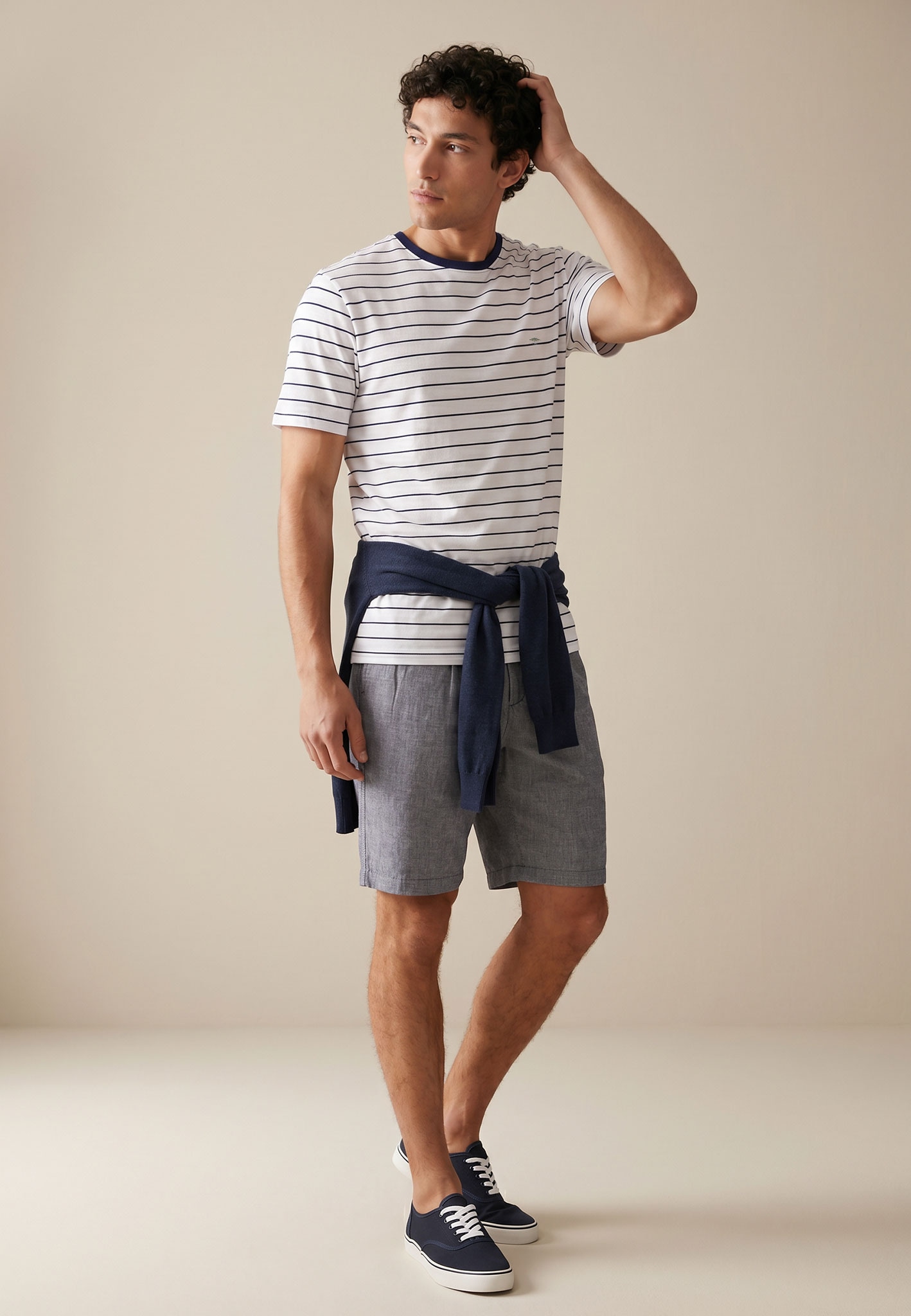FYNCH-HATTON T-Shirt Regular Fit, ohne Verschluss, mit Streifenmuster
