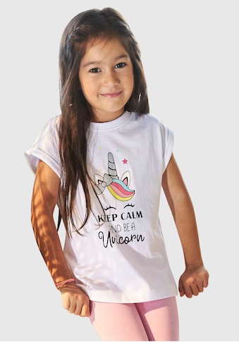 KIDSWORLD Print-Shirt »keep calm and be a unicorn«, mit niedlichem Einhornmotiv kaufen