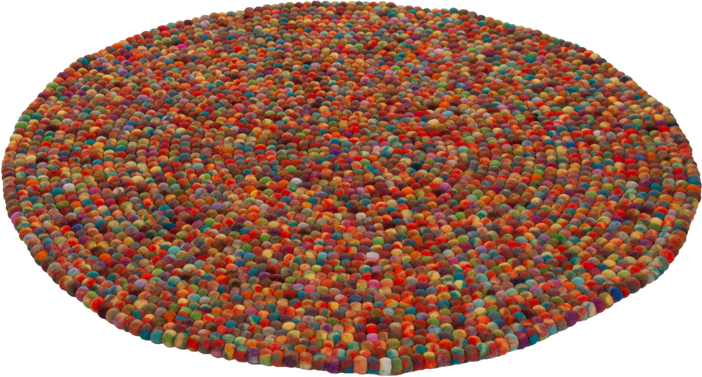 Image of THEKO Wollteppich »Ballo«, rund, 22 mm Höhe, Filzkugel-Teppich, reine Wolle, handgefertigt, ideal im Wohnzimmer & Schlafzimmer bei Ackermann Versand Schweiz