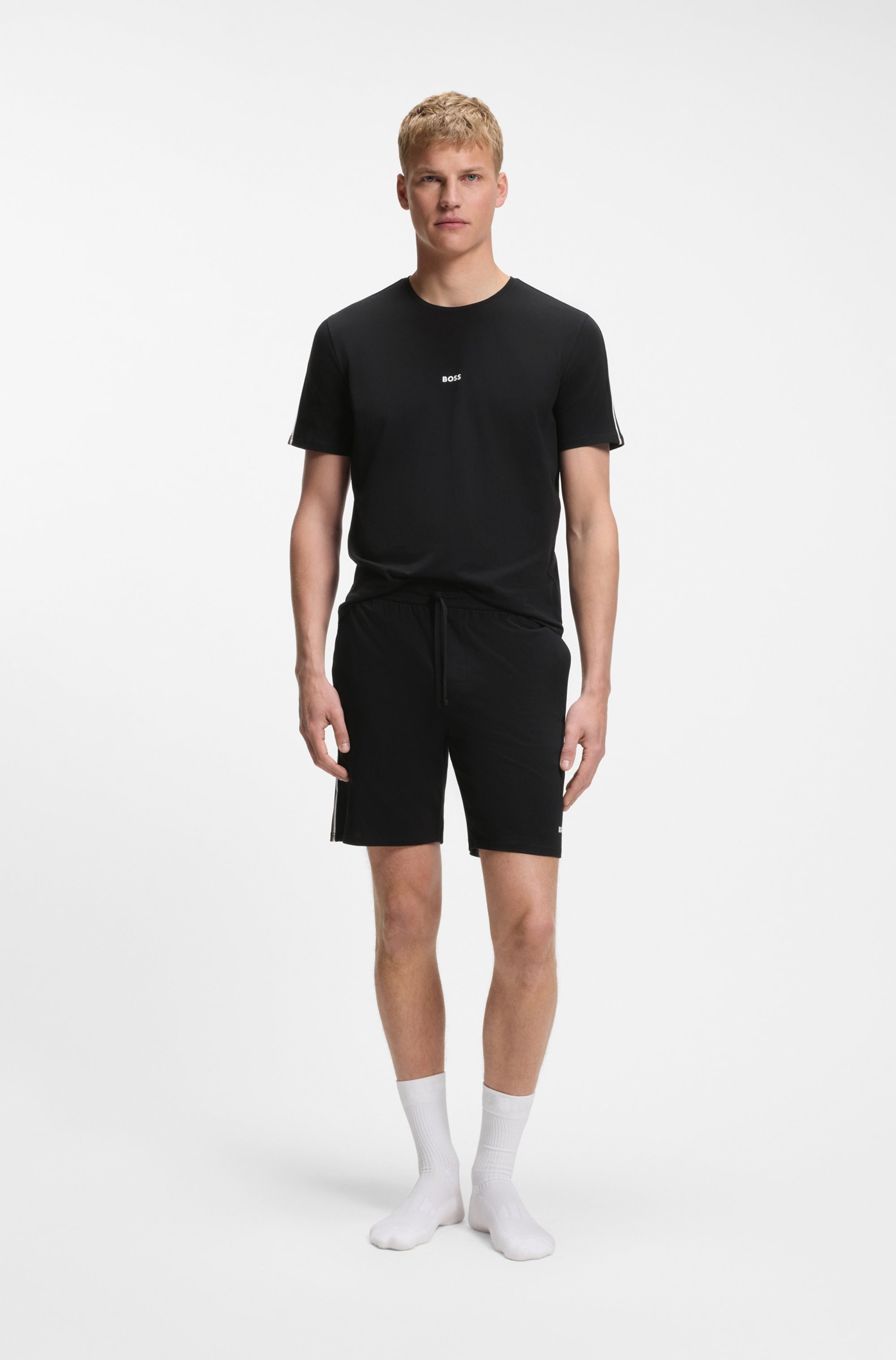 BOSS T-shirt »Unique« aus elastischer Baumwolle mit Tape-Details, regular fit