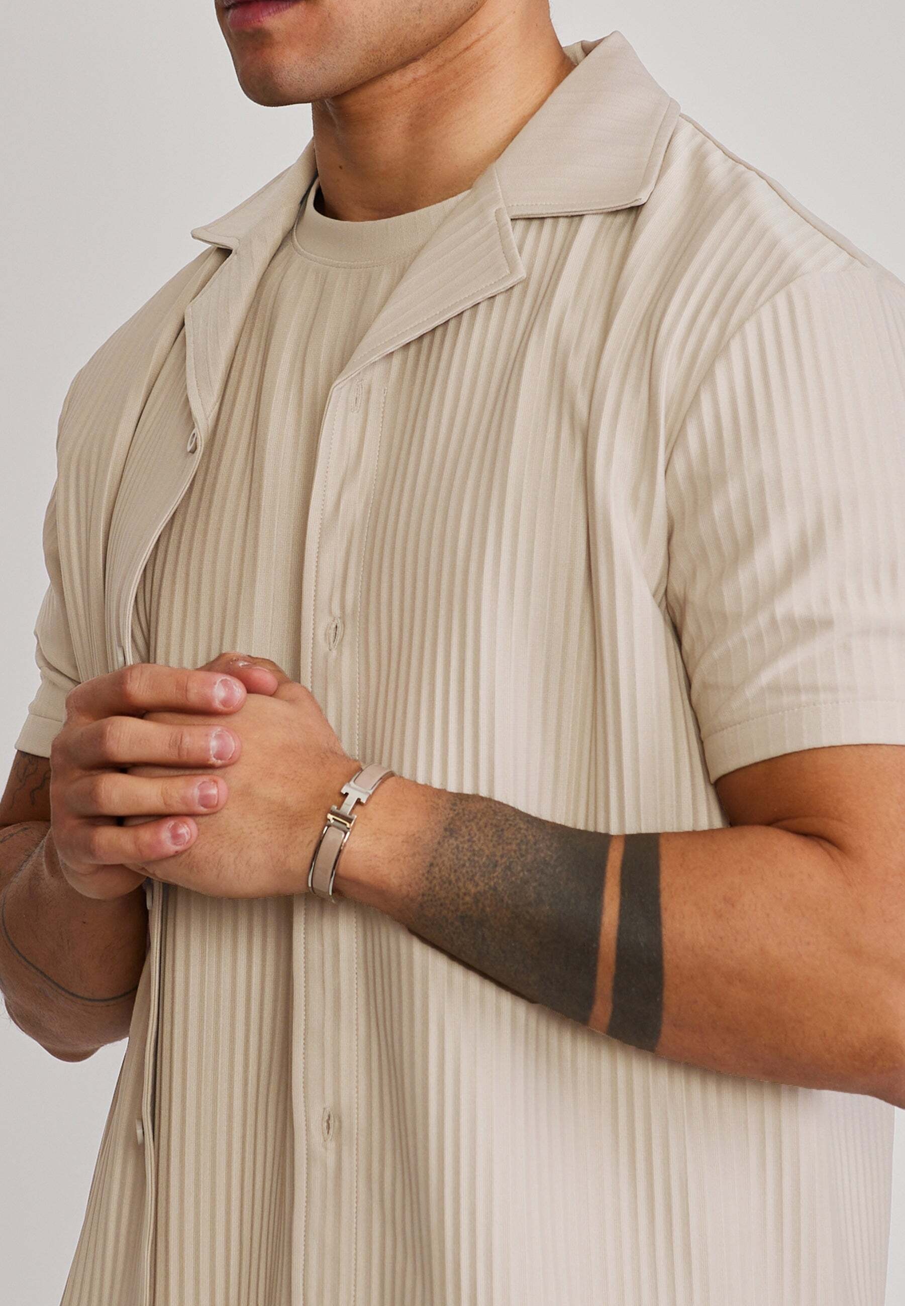 Siksilk Chemise à manches courtes »Siksilk Kurzarmhemd Plisse«