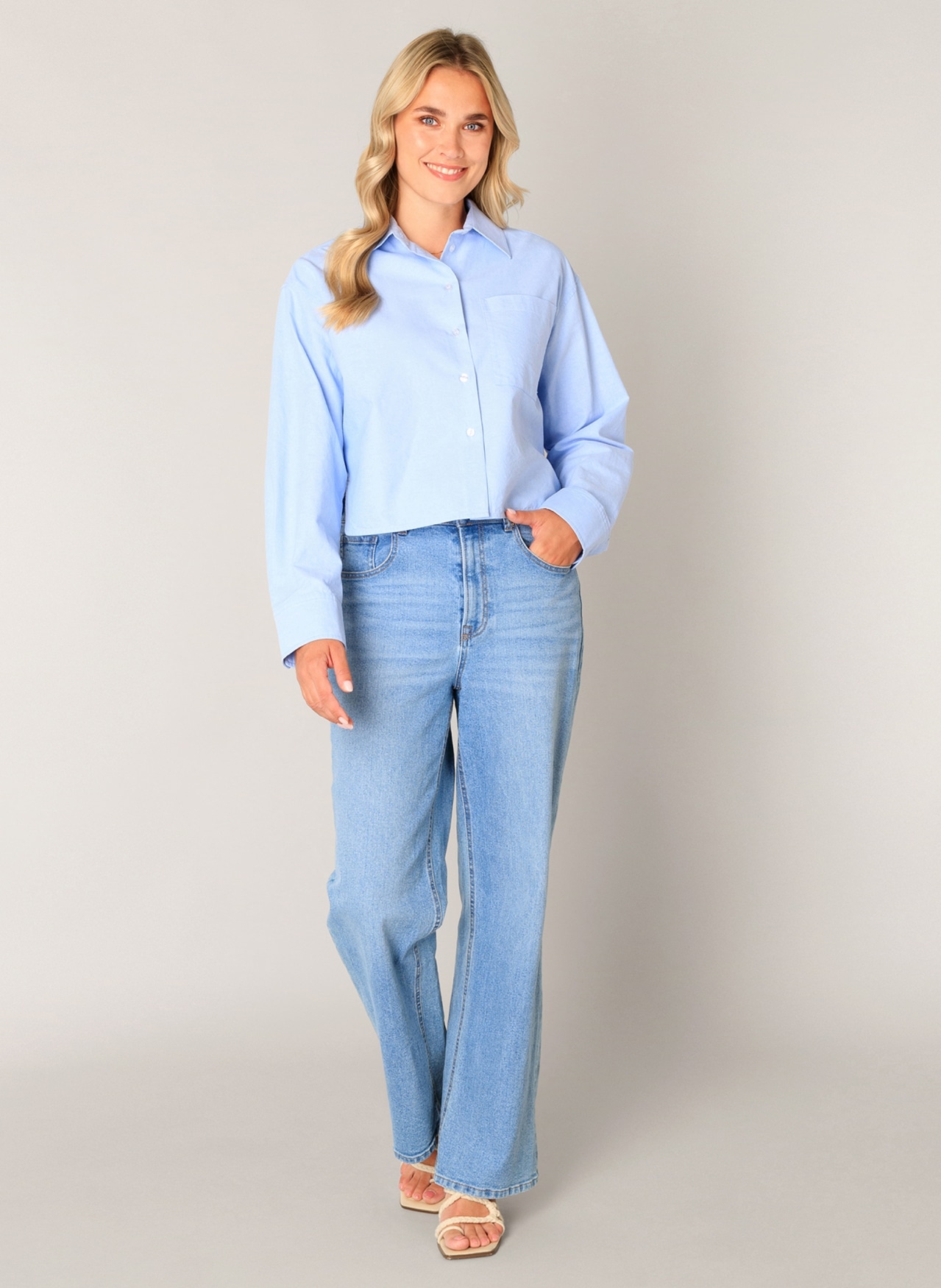 Base Level Blouse chemise »Bea« kurz, mit Brusttasche