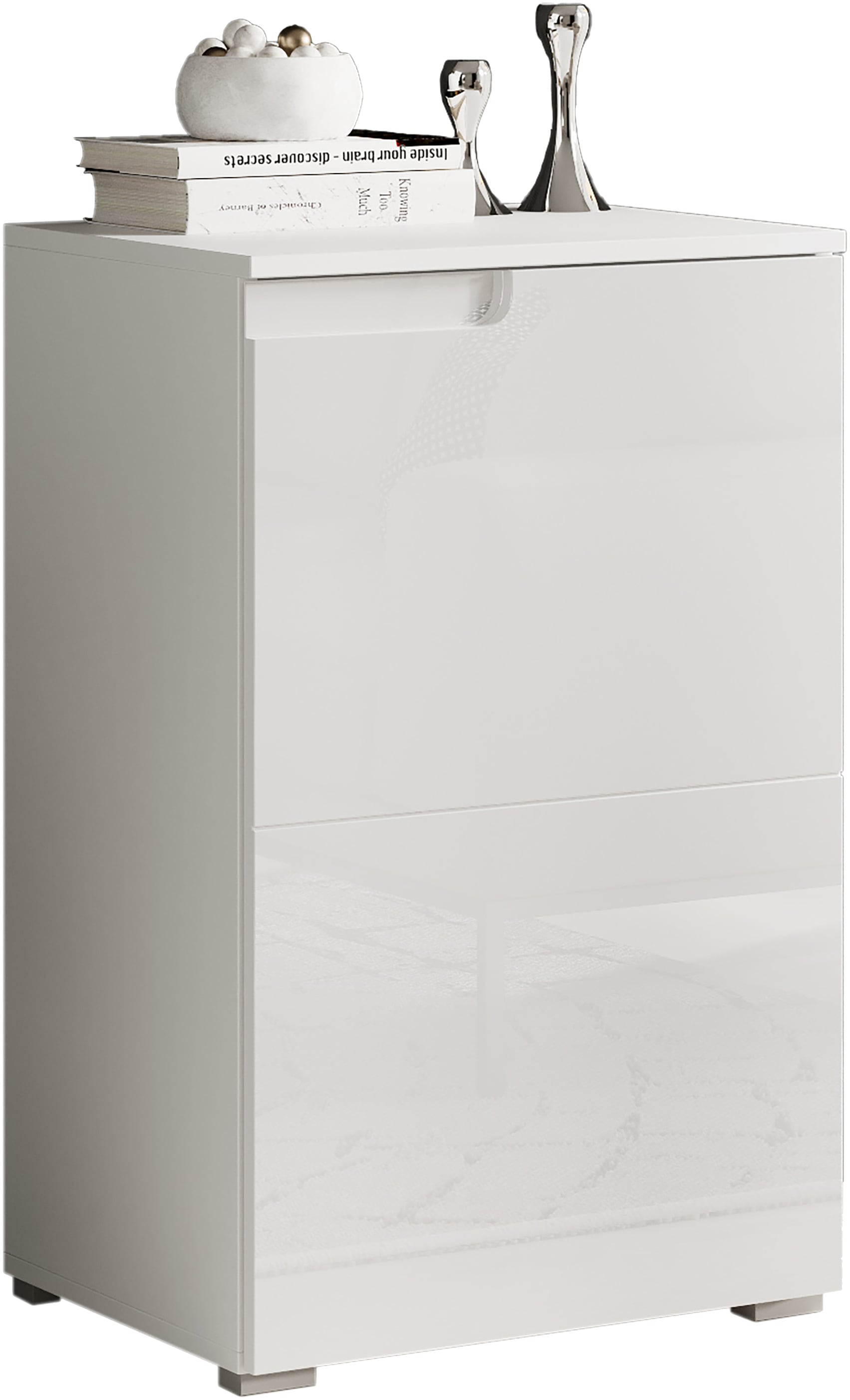 HBZ Kommode »Spice Weiss Hochglanz, BxHxT 50x80x40 cm« Kommode mit 1 Tür und 1 Einlegeboden verstellbar