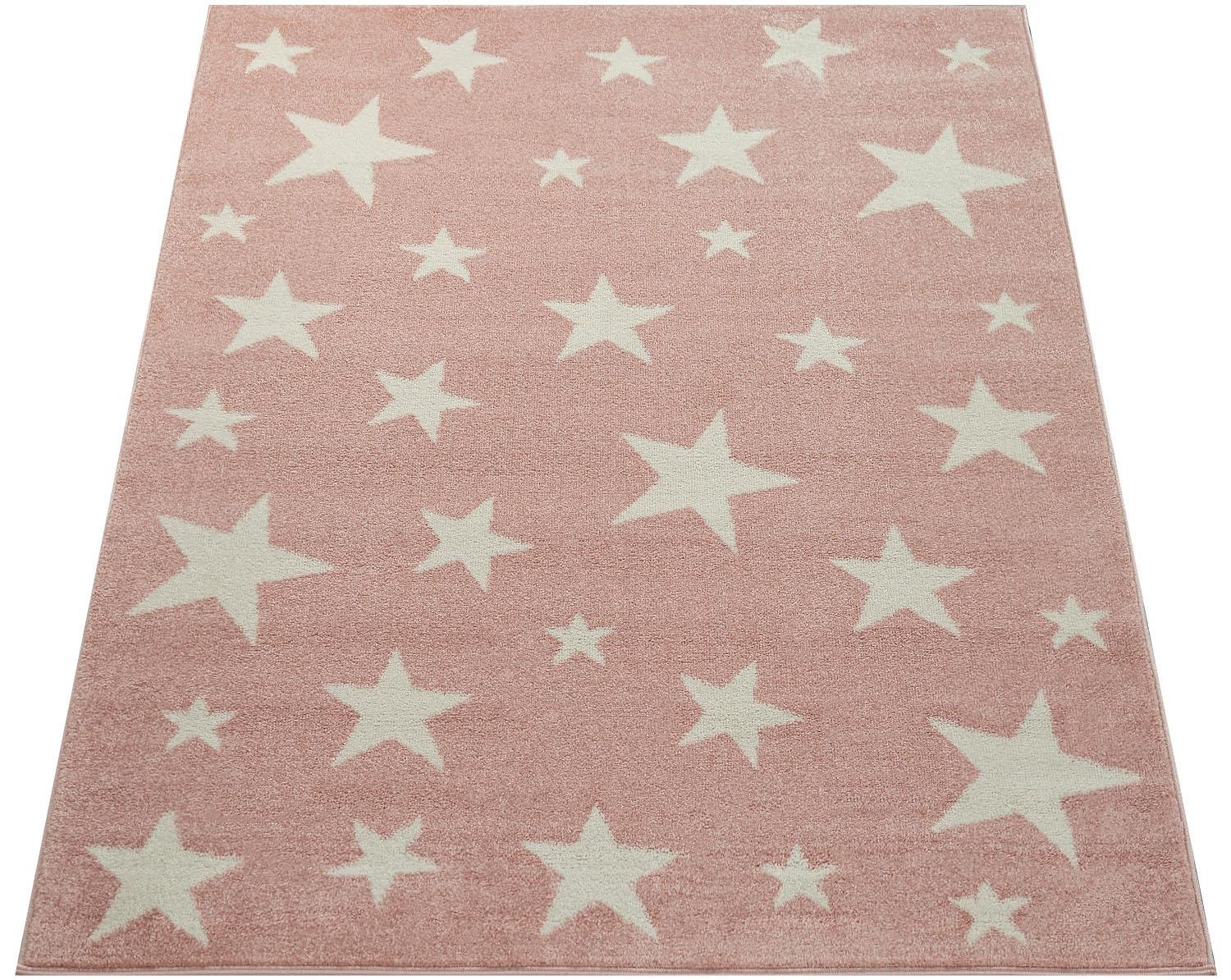 Image of Paco Home Kinderteppich »Capri 315«, rechteckig, 9 mm Höhe, Kurzflor, Motiv Sterne, Pastell-Farben, Kinderzimmer bei Ackermann Versand Schweiz