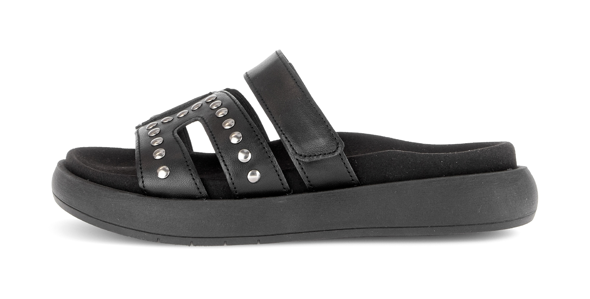 Gabor Pantolette  Plateau, Sommerschuh, Schlupfschuh mit glänzenden Nieten besetzt