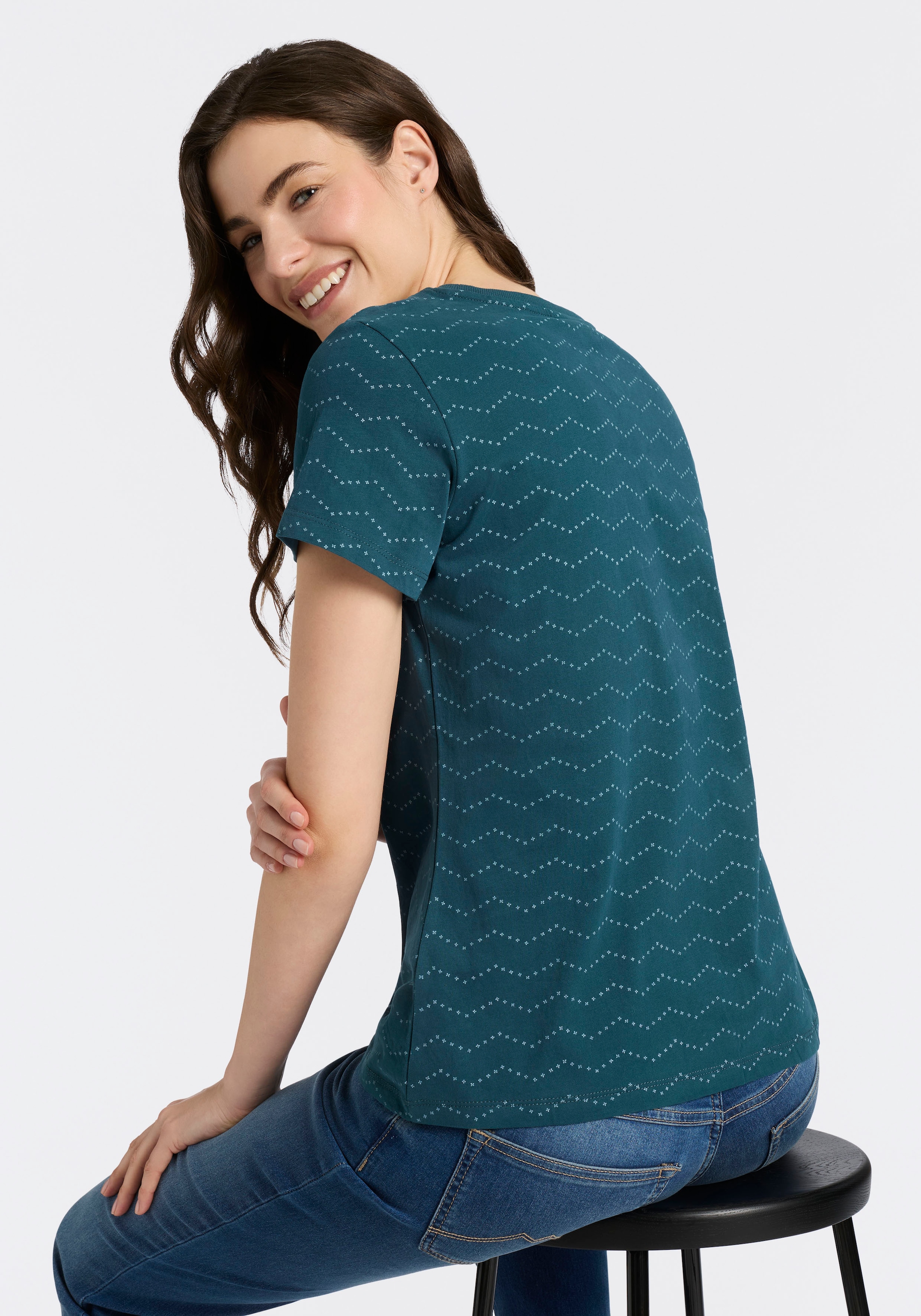 Ragwear T-shirt à manches courtes »MINTTA ZIG ZAG O« mit Logoschriftzug