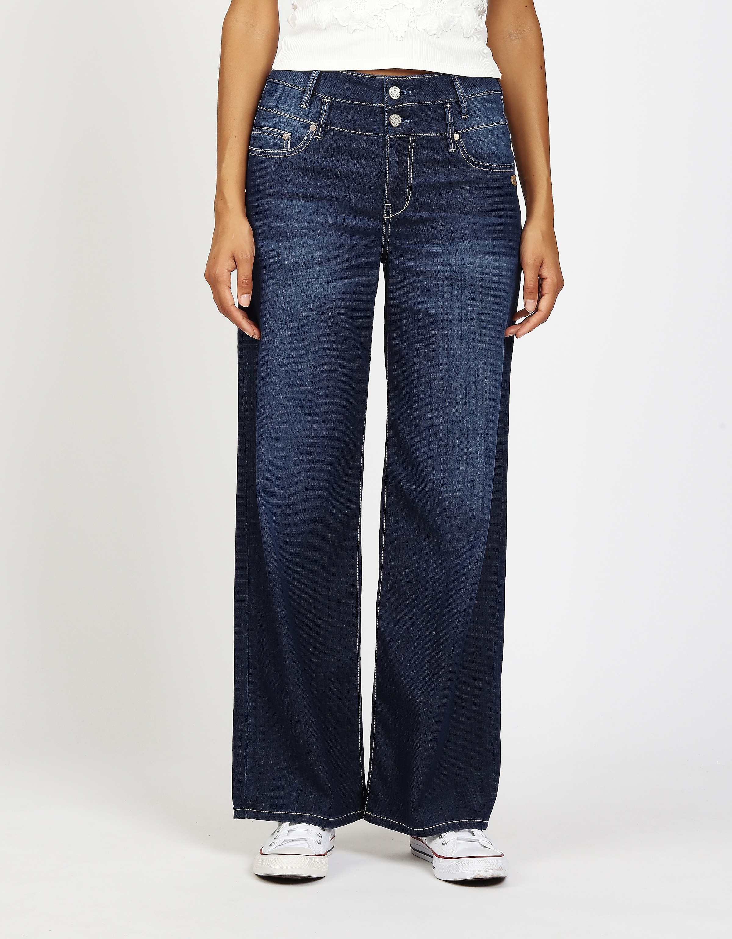 Image of GANG 5-Pocket-Jeans "94CARA" mit doppeltem Bund, Wide Fit