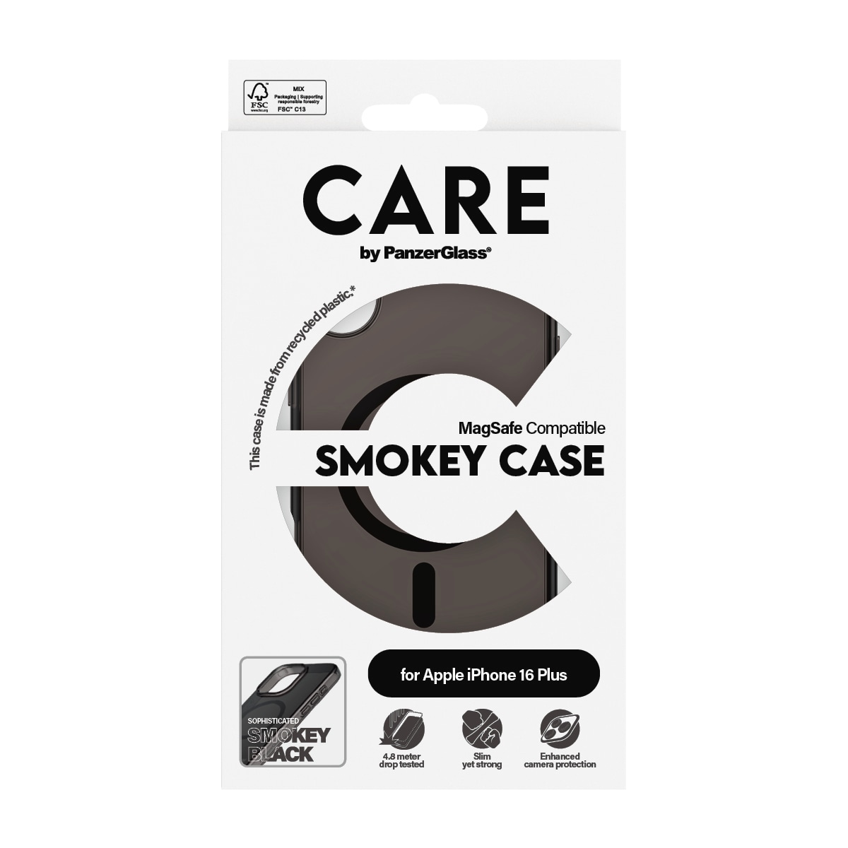 CARE by PanzerGlass Handyhülle »Smokey Case für Apple iPhone 16 Plus«, Backcover, Schutzhülle, Handyschutzhülle, Case, Schutzcase, stossfest