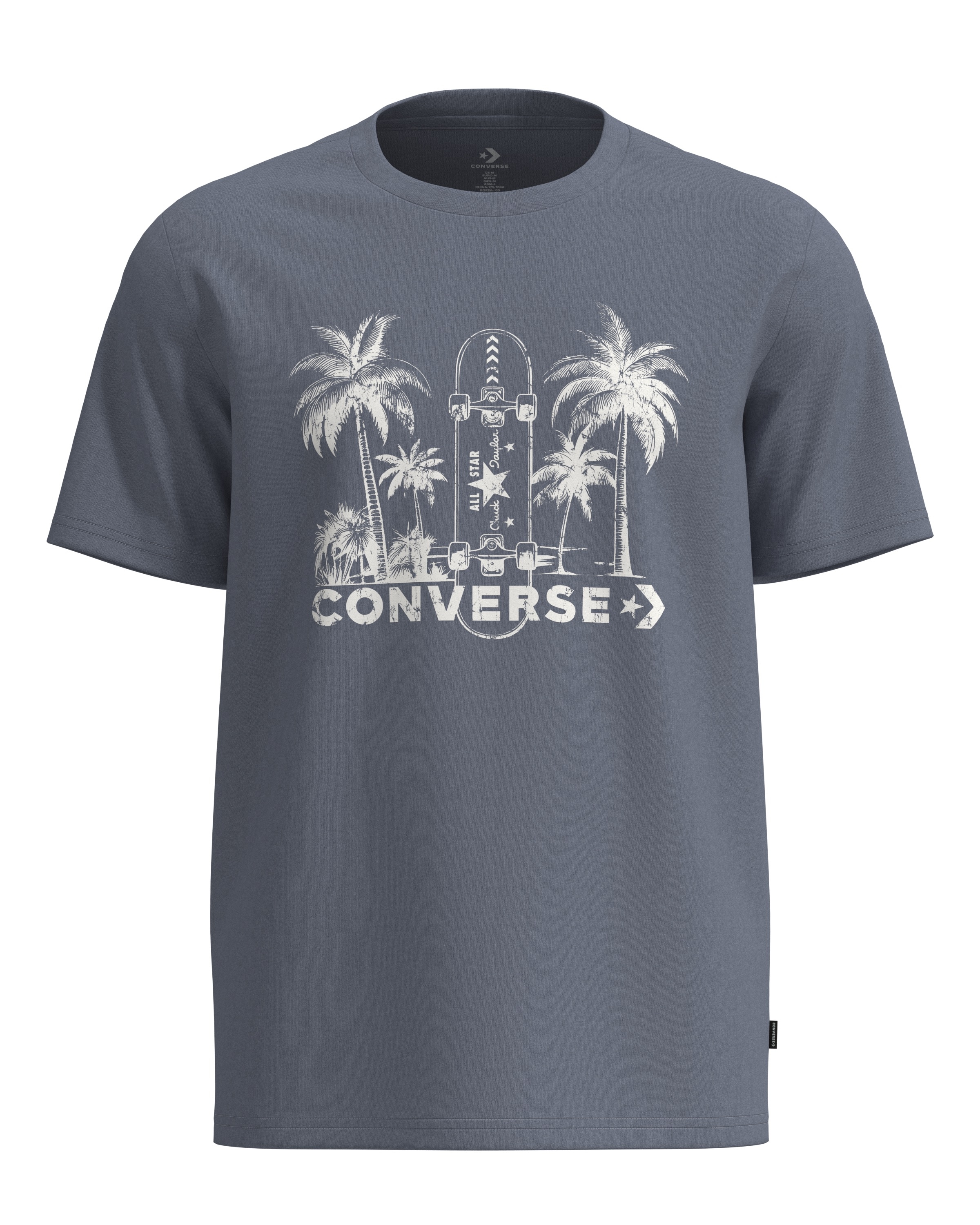 Converse T-shirt Manches courtes, pour adultes, tailles S à XXL, en coton