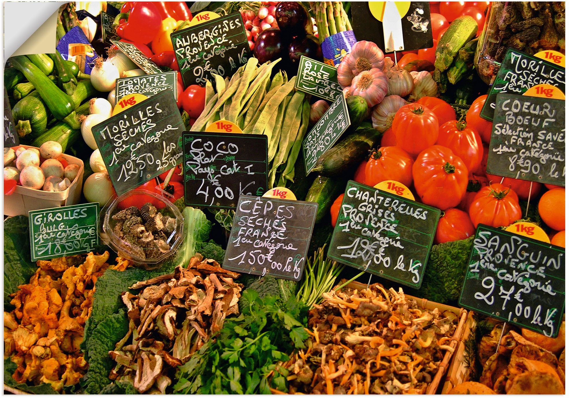 Image of Artland Wandbild »Gemuesestand«, Speisen, (1 St.), in vielen Grössen & Produktarten - Alubild / Outdoorbild für den Aussenbereich, Leinwandbild, Poster, Wandaufkleber / Wandtattoo auch für Badezimmer geeignet bei Ackermann Versand Schweiz