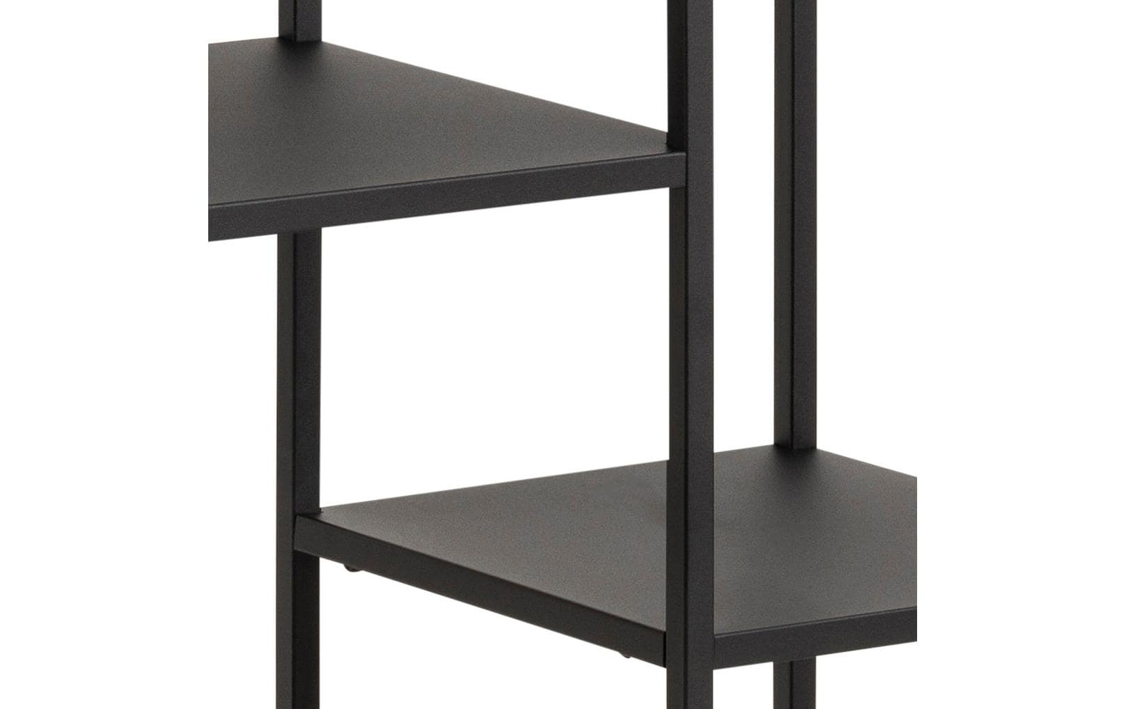 Newcastle Asymmetrical Bookcase with 3 Shelves in Matt Black, none
