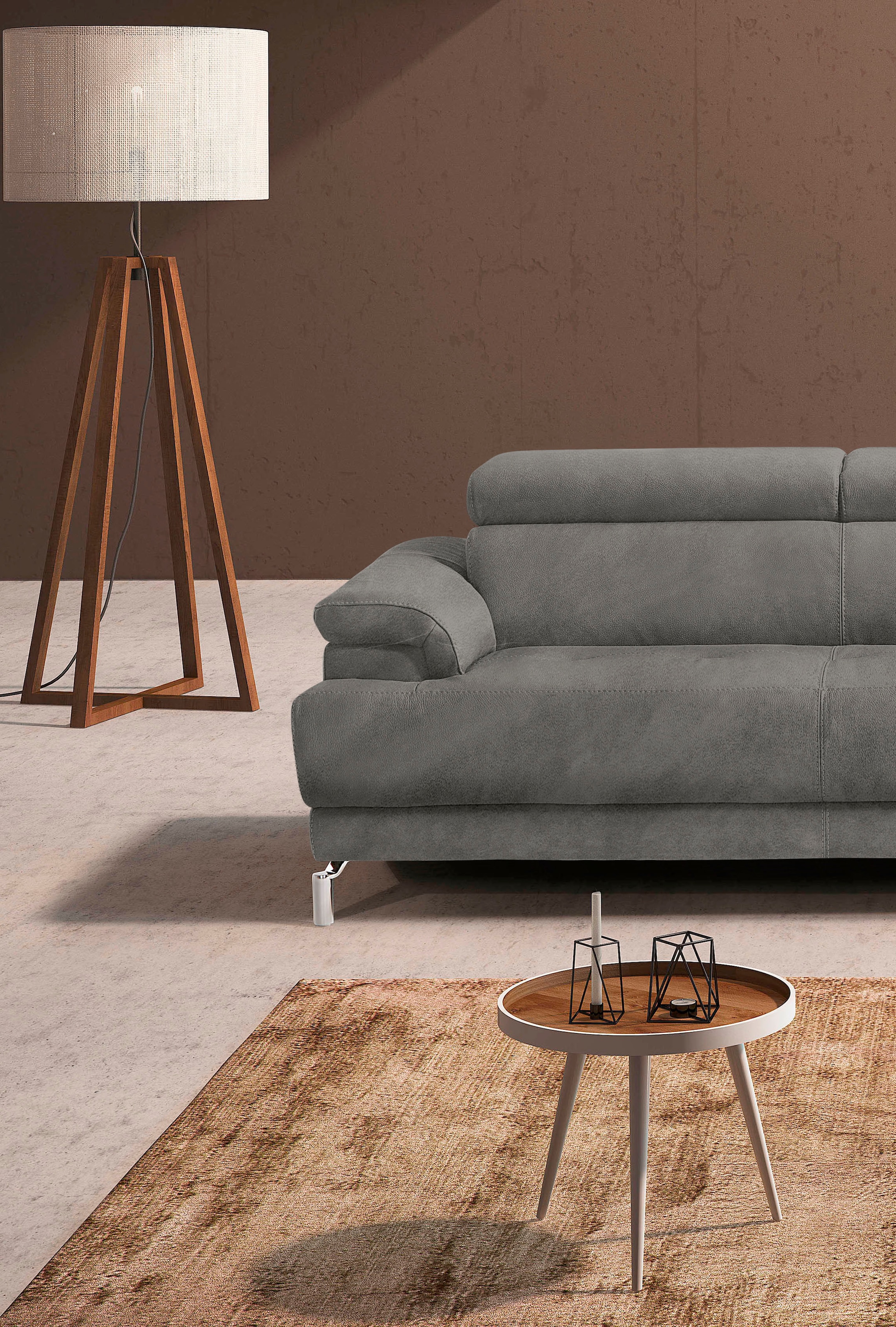 Egoitaliano Ecksofa »Soul, extravagantes Designsofa, Megasofa, super bequem, tolle Details« mit Trapez-Abschlusselement, inkl verstellbarer Kopfteile
