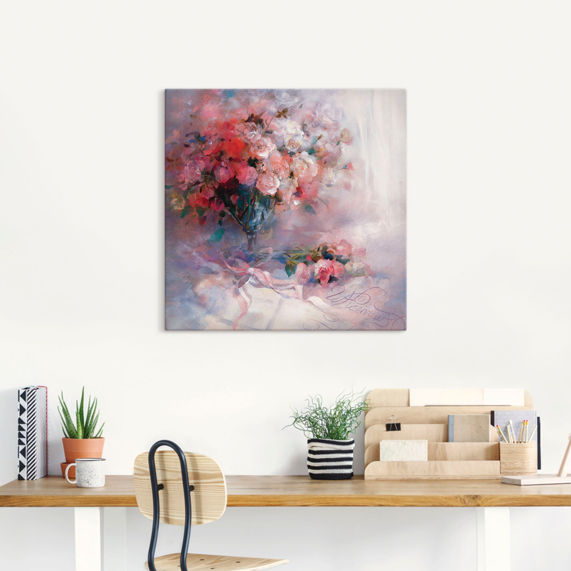 Artland Tableau sur toile »Rosenstrauss« 1 cuis tlg. auf Holzrahmen gespannt