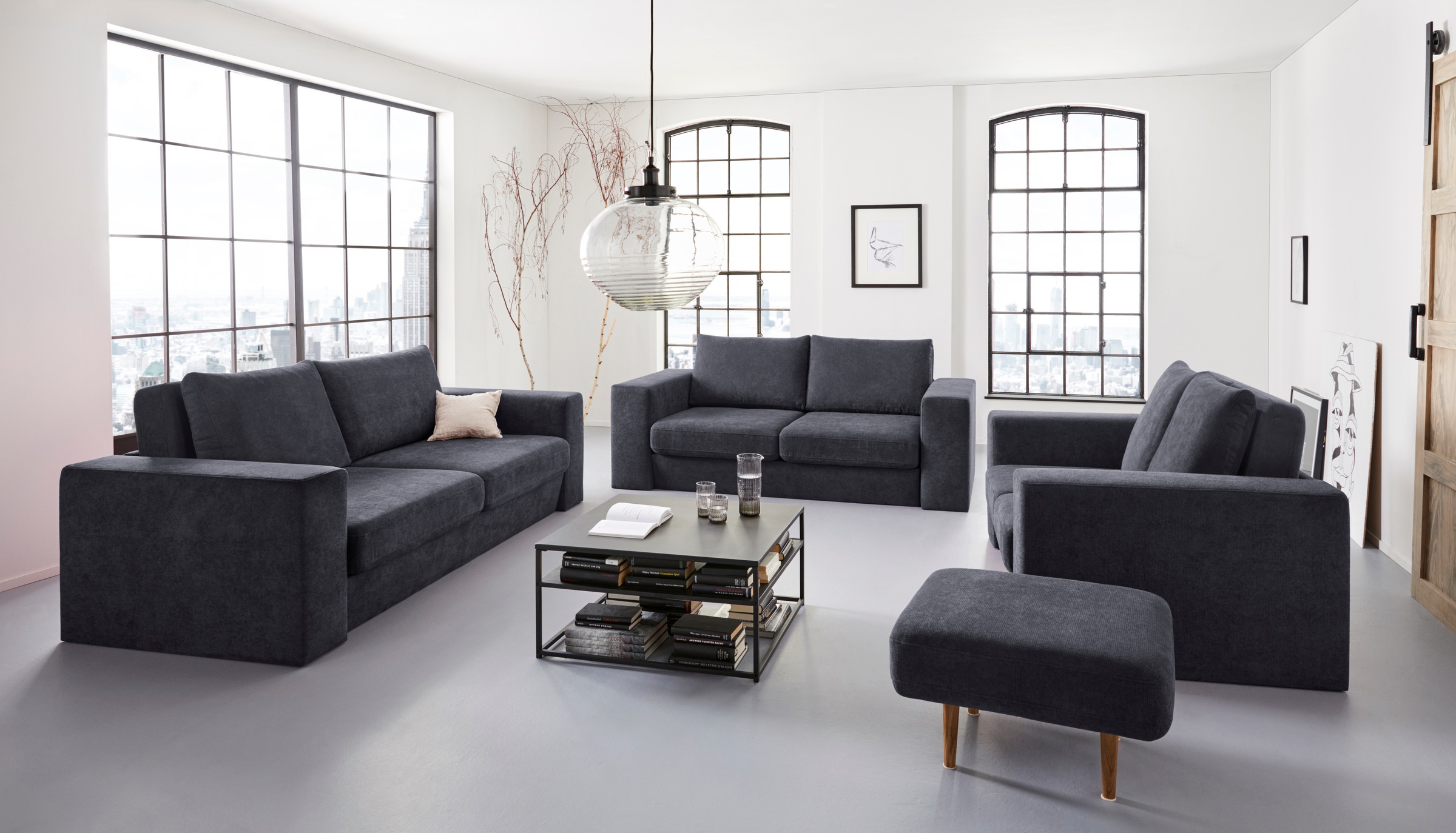 LOOKS by Wolfgang Joop 4 places »Looksv« Verwandlungssofa: aus Sofa wird Sofa mit 2 Hockern