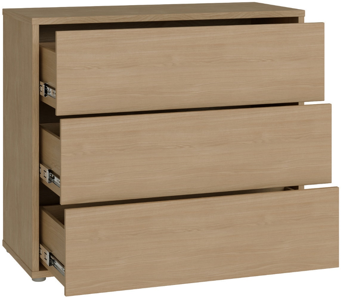 FORTE Commode »Alice Springs, Kommode, 3 Schubkästen B/H/T 94,8/83,1/41,5« tiroirs à sortie totale, sans poignée, Push to open