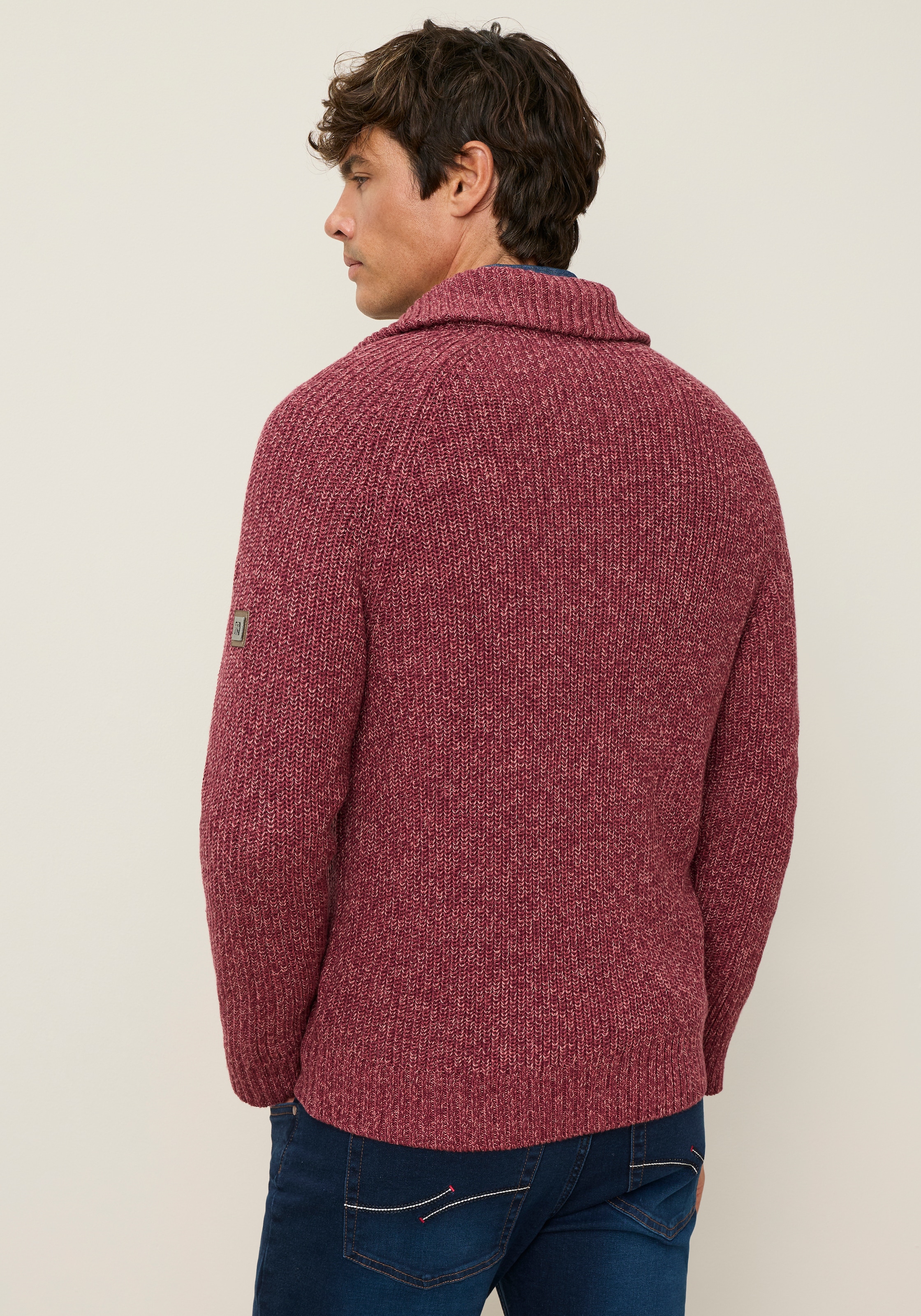 Man's World Veste en tricot »Mit Stehkragen & Reissverschluss melierte Optik« coupe régulière, avec manches raglan