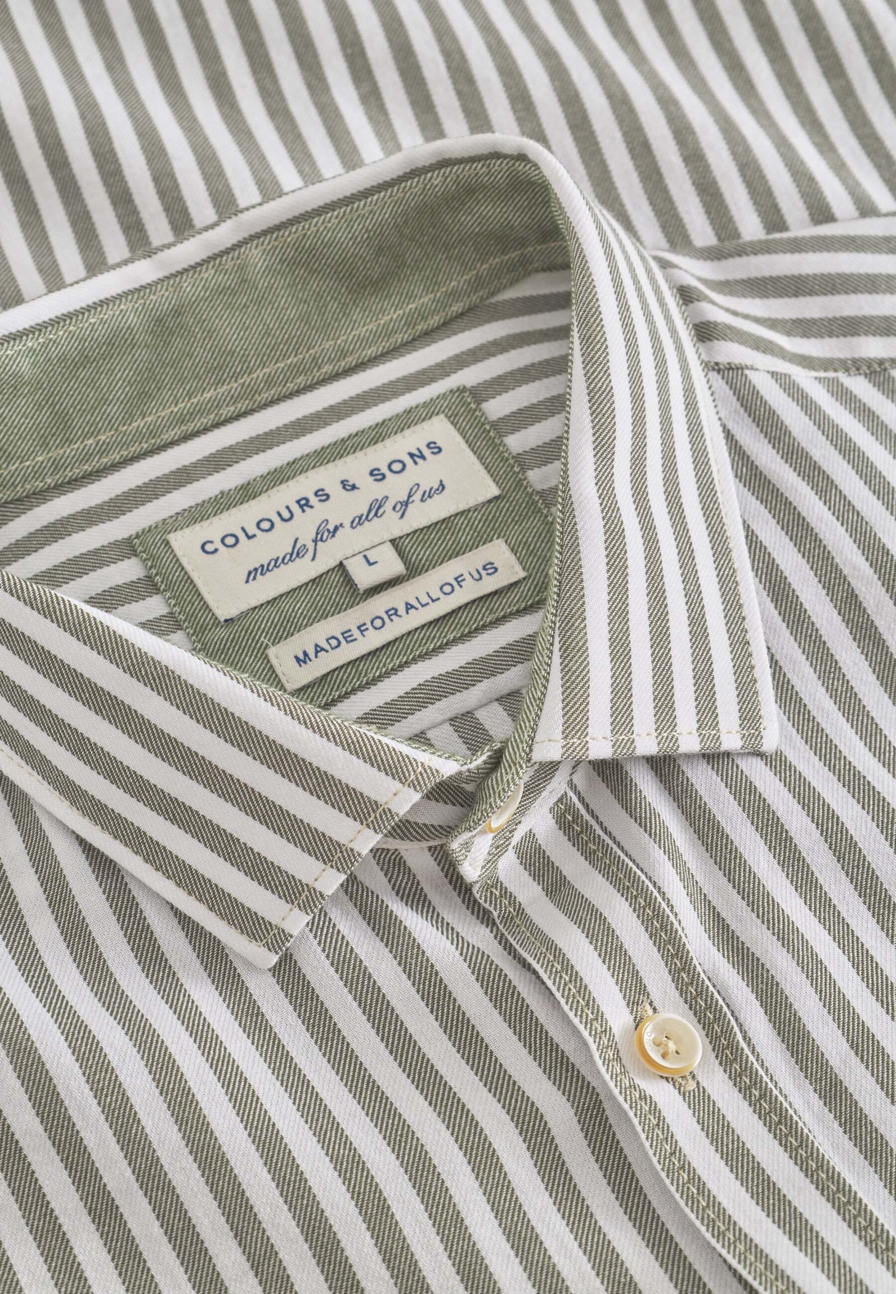 colours & sons Langarmhemd »colours & sons Langarmhemd Shirt Brushed Twill Stripes«