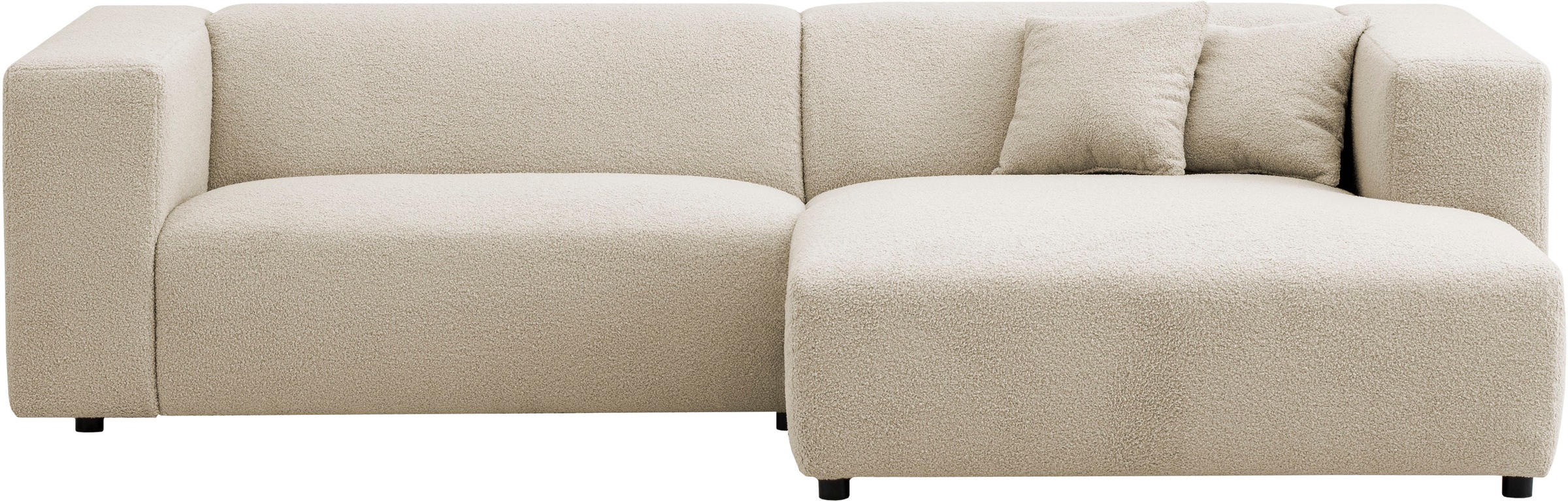 andas Ecksofa »BAKELS, L-Form in Cord oder Boucle-Stoff, moderne Couch«, wahlweise Recamiere rechts/links, bequemer Sitzkomfort