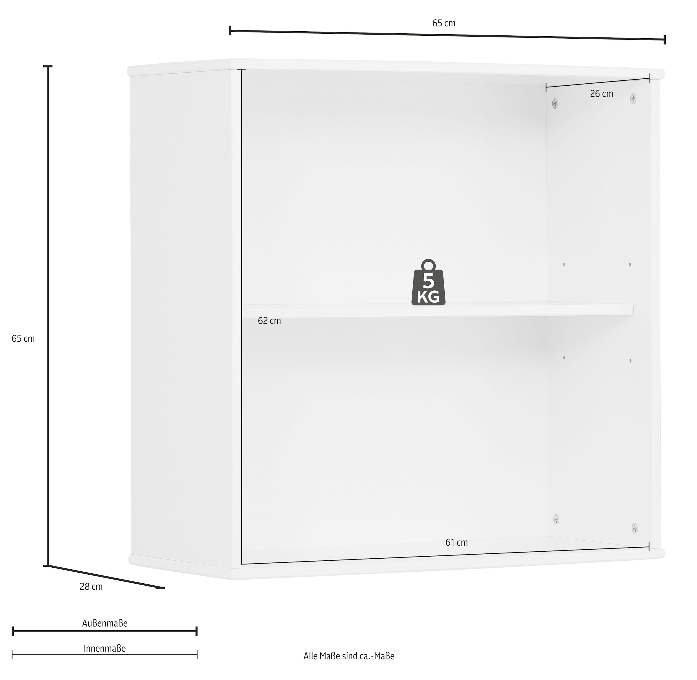 Home affaire Wandregal »Rondo«, aus Massivholz mit einem Einlegeboden, Breite 65 cm