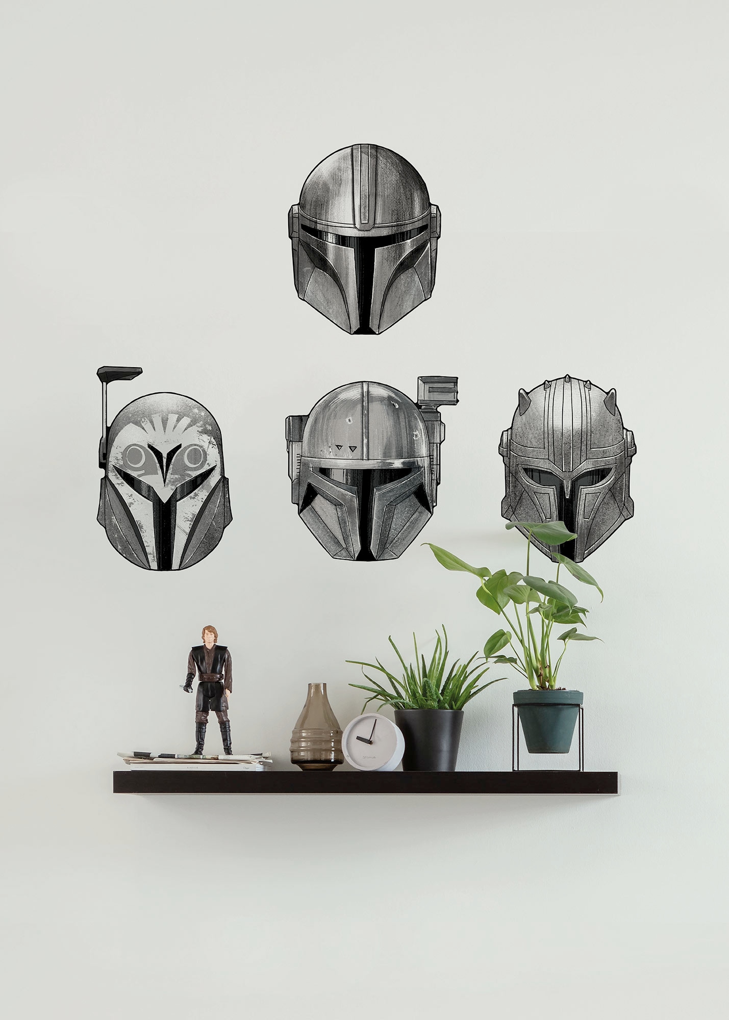 Image of Komar Wandtattoo "Star Wars The Mandalorian Helmets" 50 x 70 cm (Breite x Höhe) - Kinderzimmer, Wandsticker