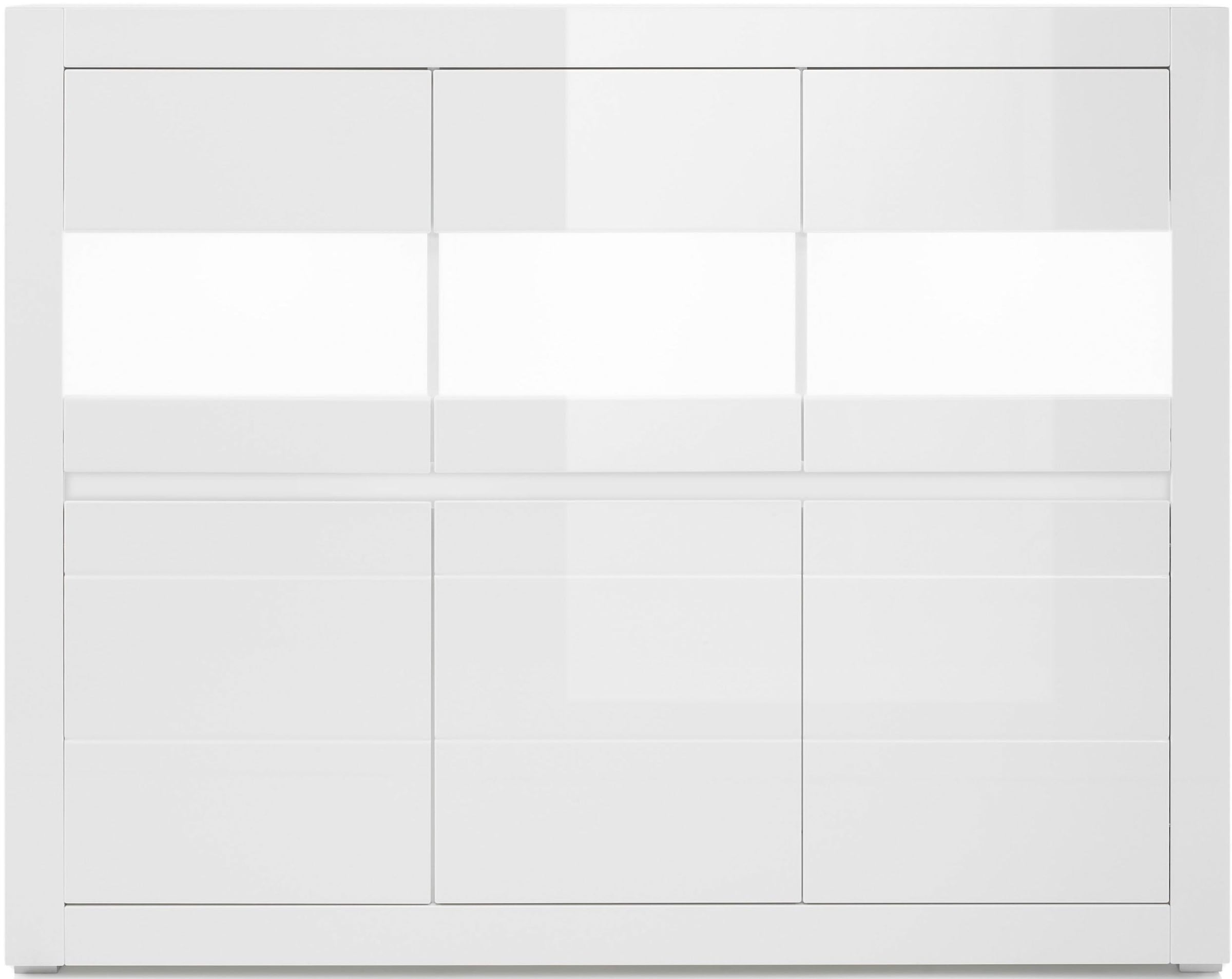INOSIGN Highboard »Carat«, Breite 164 cm, Blende in weiss und betonfarben im Lieferumfang