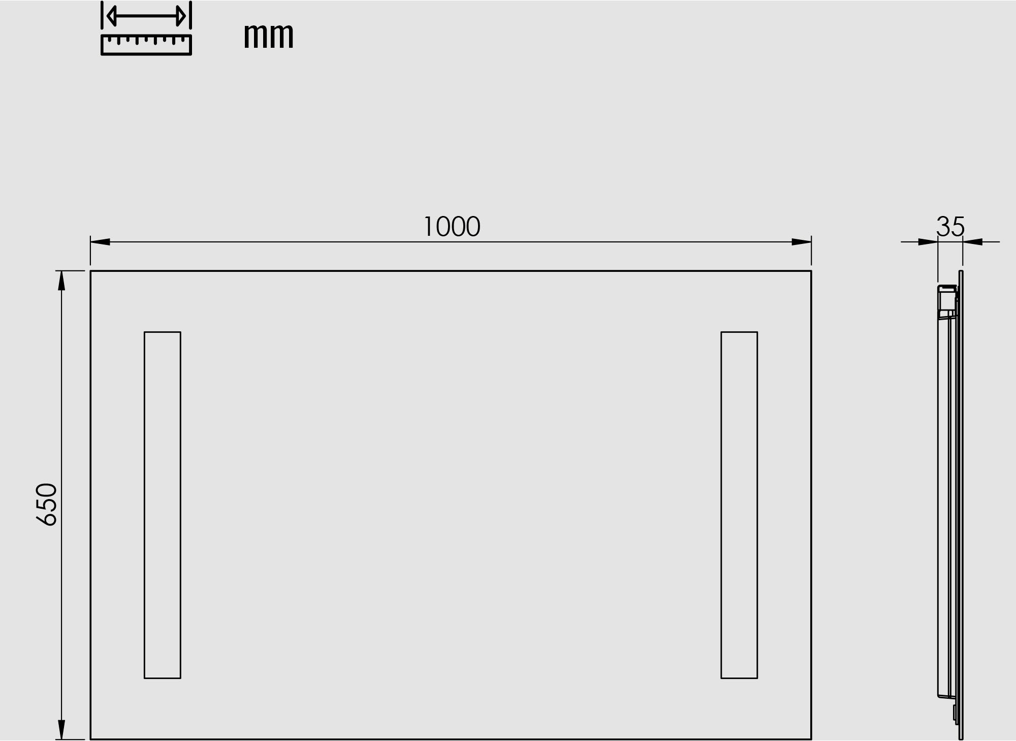 Loevschall Badspiegel »Römö Quadratisch, Spiegel mit LED Beleuchtung, Lichtspiegel«, Verstellbarer Badezimmerspiegel mit Beleuchtung, Dänisches Design