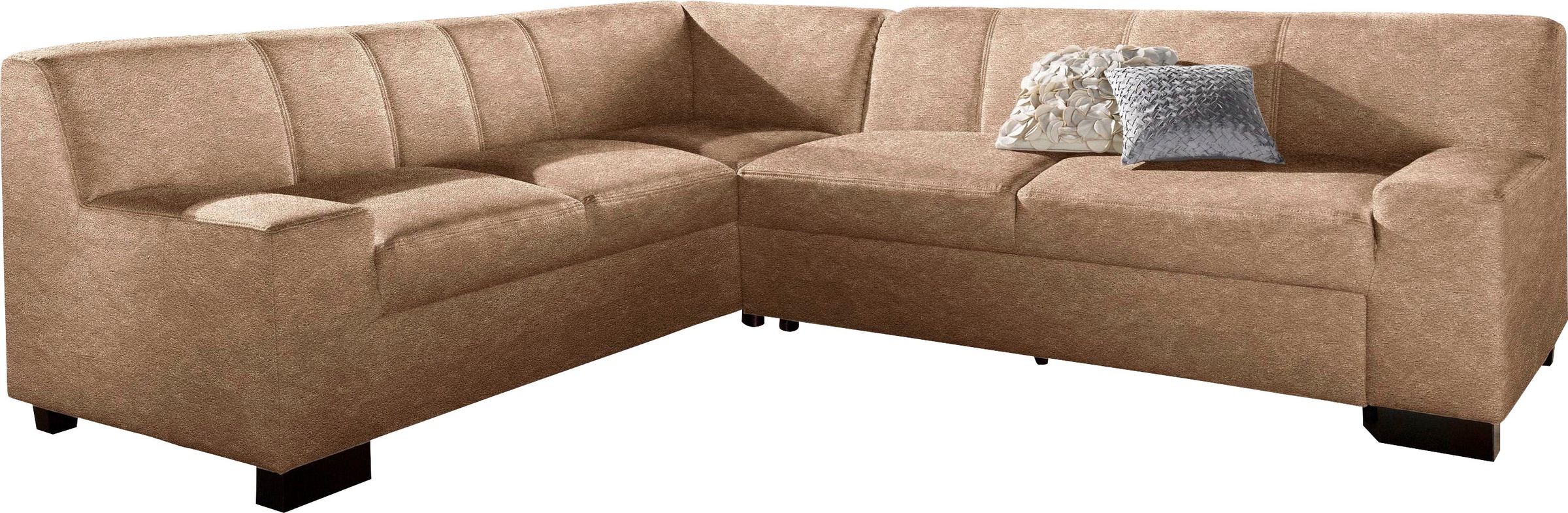 DOMO collection Ecksofa "Norma, moderne Armlehnen, zeitlos und elegant, Breite 247cm, L-Form" wahlweise mit Bettfunktion