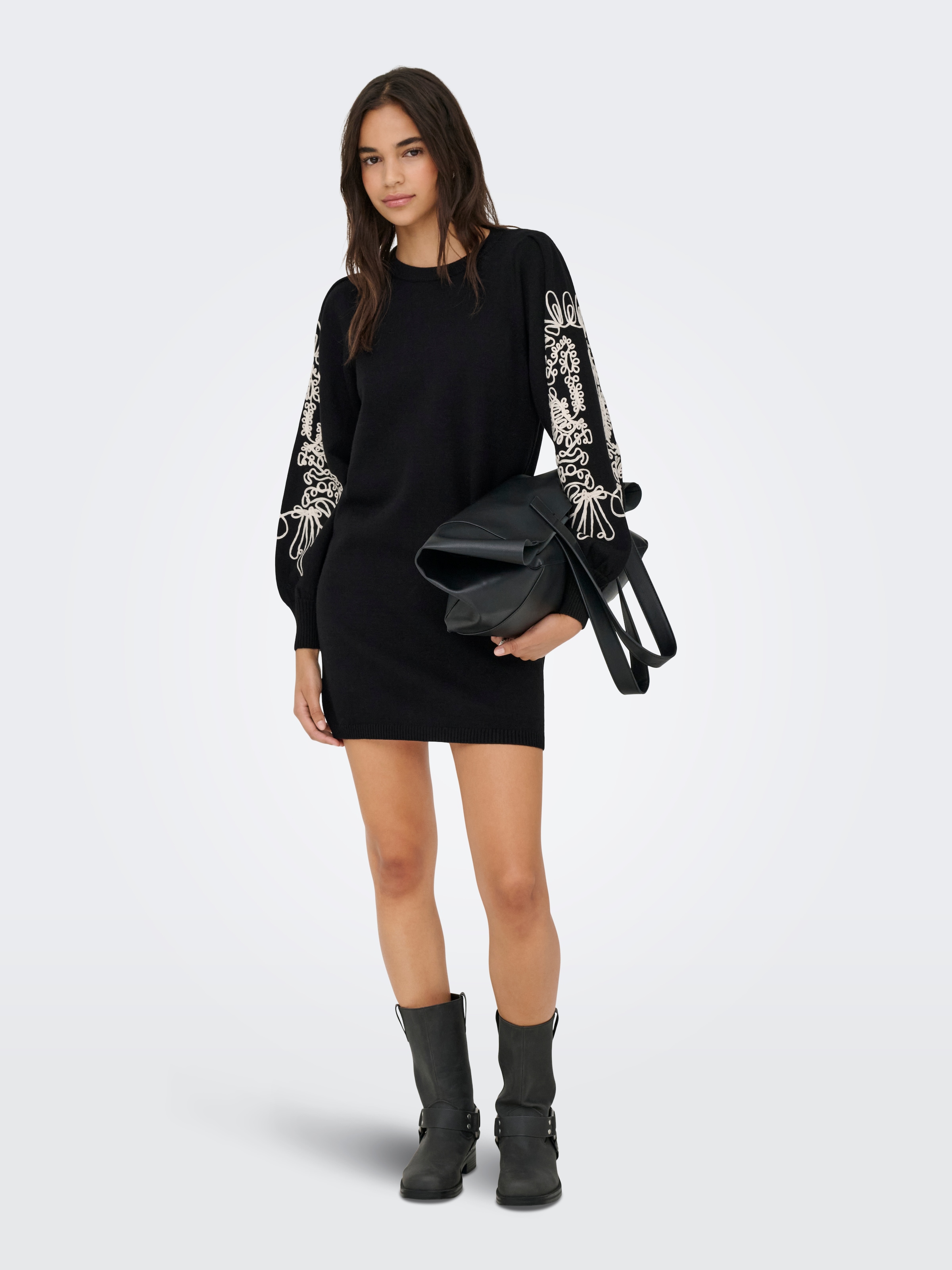 ONLY Strickkleid »ONLMAGNOLIA LS DETAIL DRESS KNT« Materialmix, regular fit