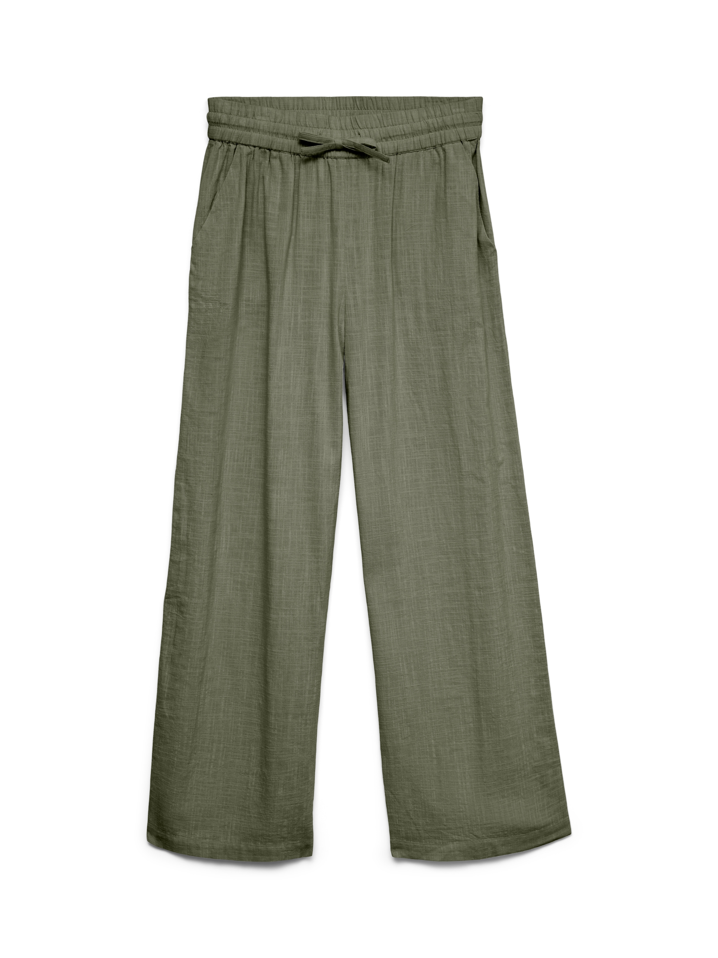 Vero Moda Pantalon à enfiler »VMCAIA MW WIDE PANT WVN NOOS«  mélange de coton, oversize, avec lin