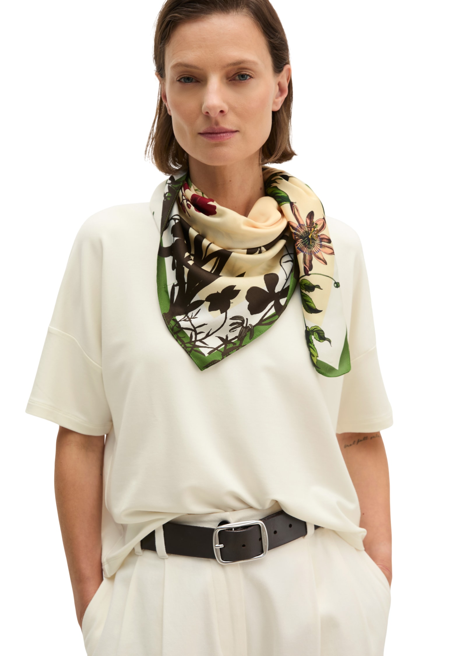 Marc O'Polo Modetuch Satin-Foulard mit lässigem Print