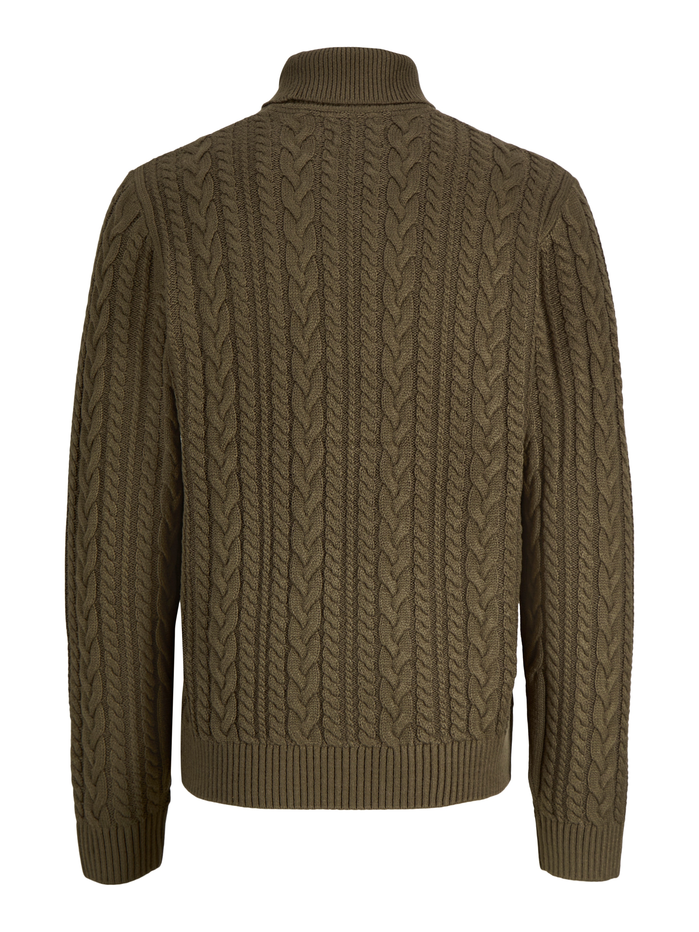 Jack & Jones Pull à col roulé »JPRBLUCALLUM CABLE KNIT ROLL NECK« mélange de matériaux, coupe régulière