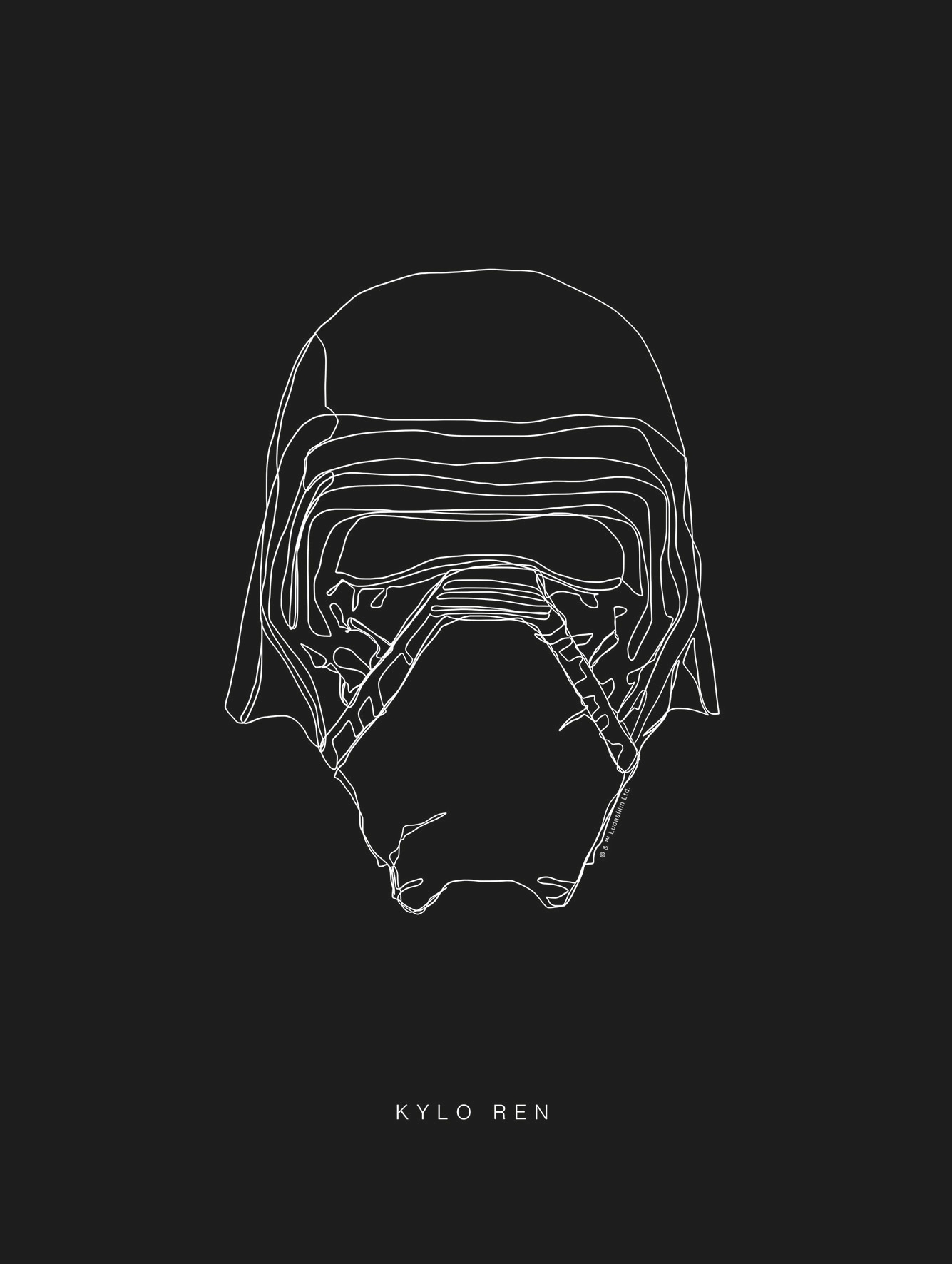 Image of Komar Bild "Star Wars Lines Dark Side Kylo" Star Wars 1 Stk. tlg. Wandbild zur Dekoration im Kinderzimmer - ohne Rahmen