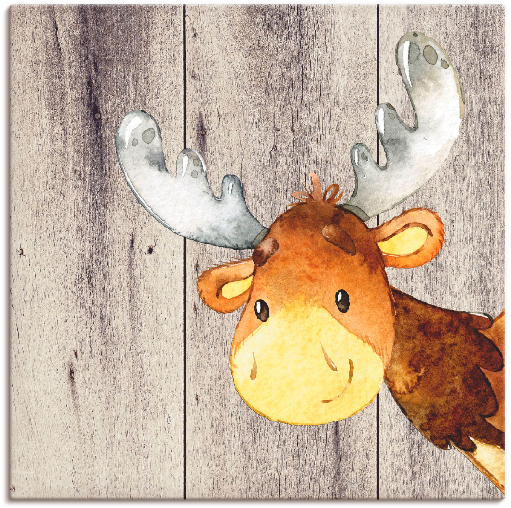 Image of Artland Wandbild »Waldland Freunde - Hirsch«, Tiere, (1 St.), in vielen Grössen & Produktarten - Alubild / Outdoorbild für den Aussenbereich, Leinwandbild, Poster, Wandaufkleber / Wandtattoo auch für Badezimmer geeignet bei Ackermann Versand Schweiz