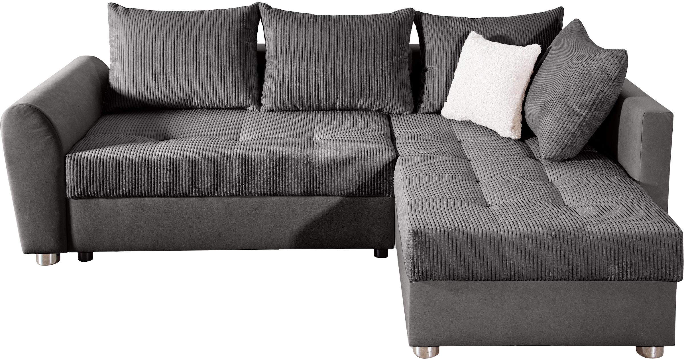 COLLECTION AB Ecksofa »Jana L-Form, B: 220 cm« Bettfunktion, Bettkasten & 1 Zierkissen, Federkern
