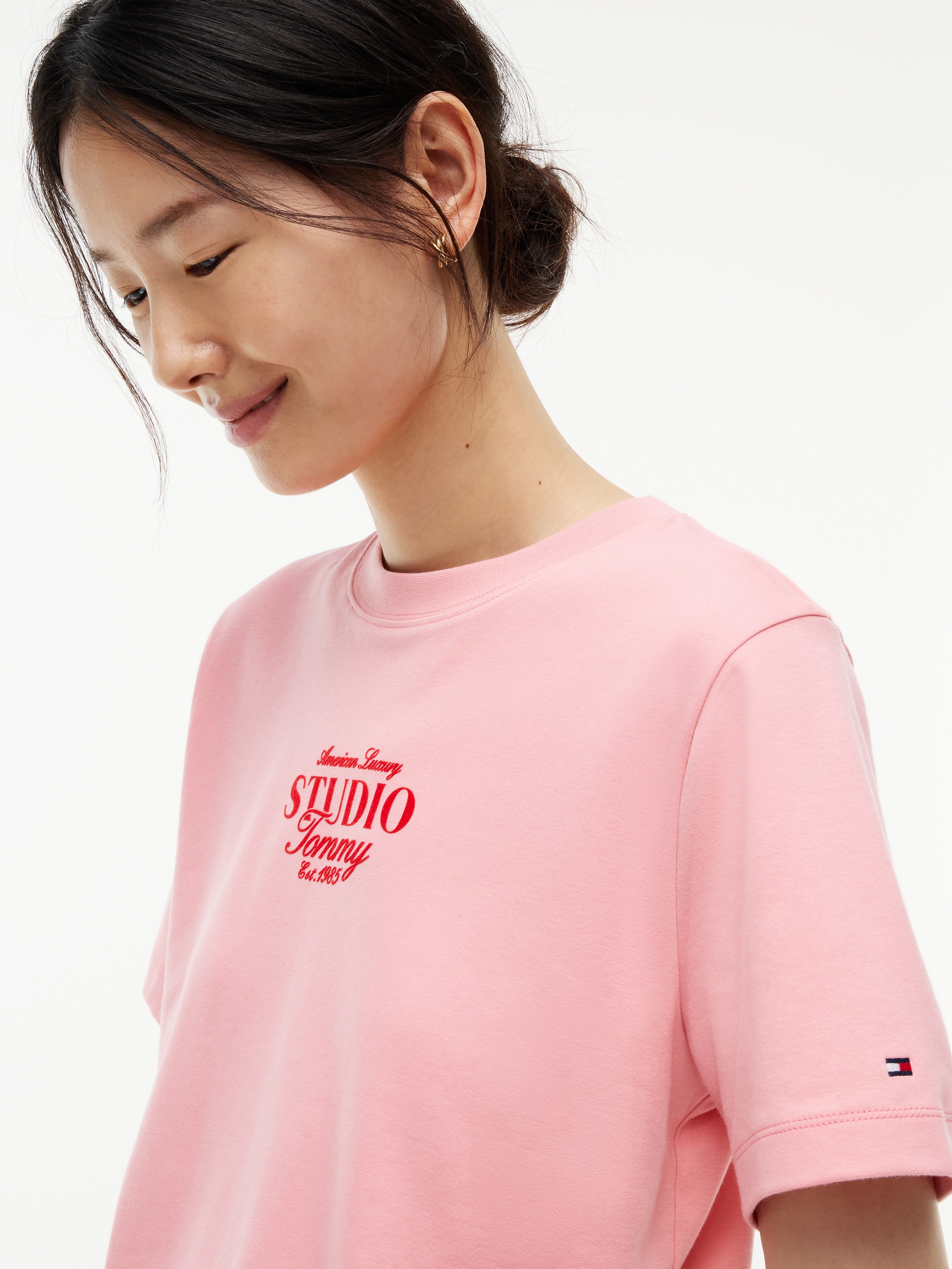 Tommy Hilfiger T-shirt »STUDIO TOMMY REG C-NK S/S TSHIRT« coton, coupe régulière