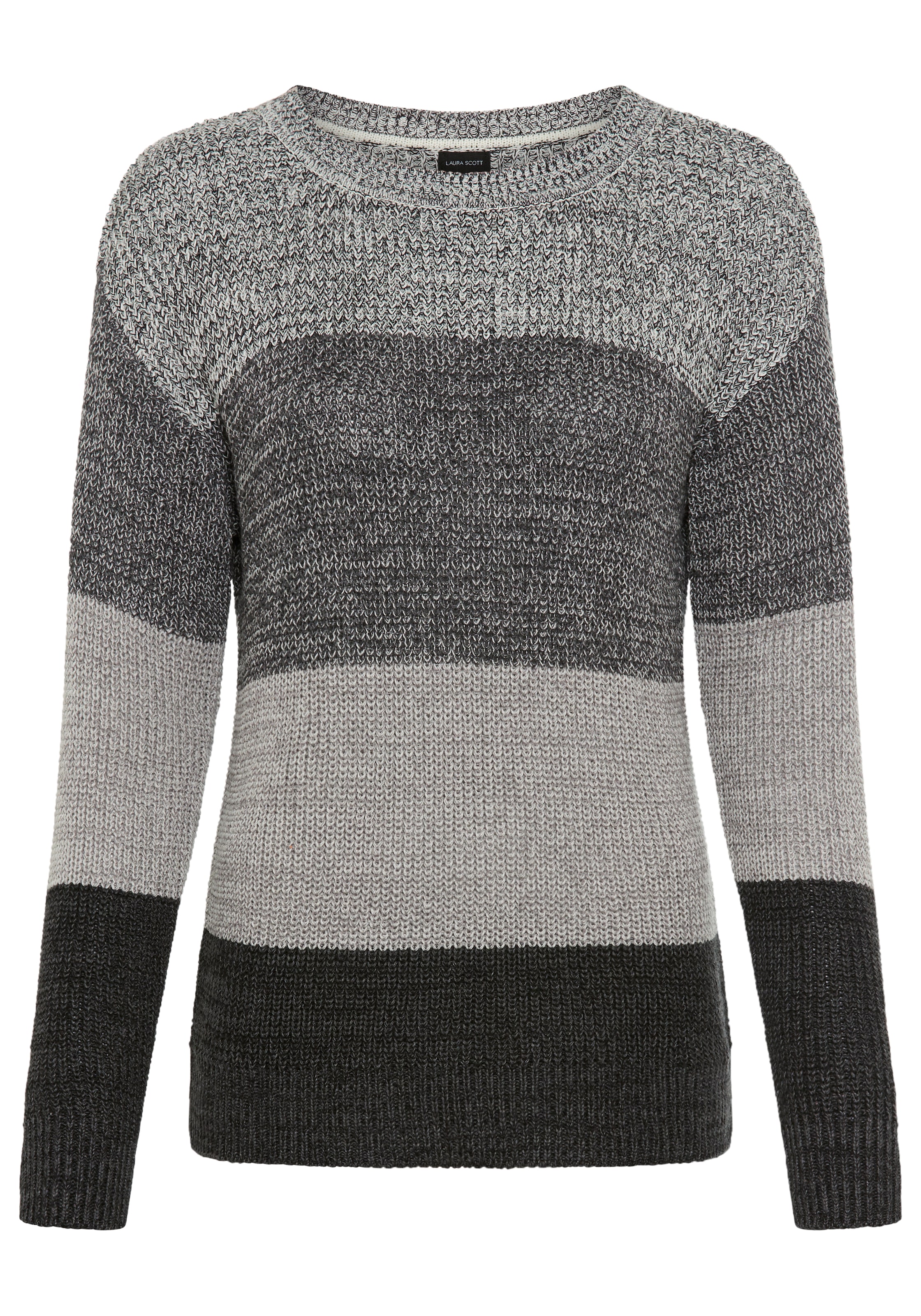 Laura Scott Pull à rayures Übergangspullover aus Baumwolle mit Melangeoptik - NEUE KOLLEKTION