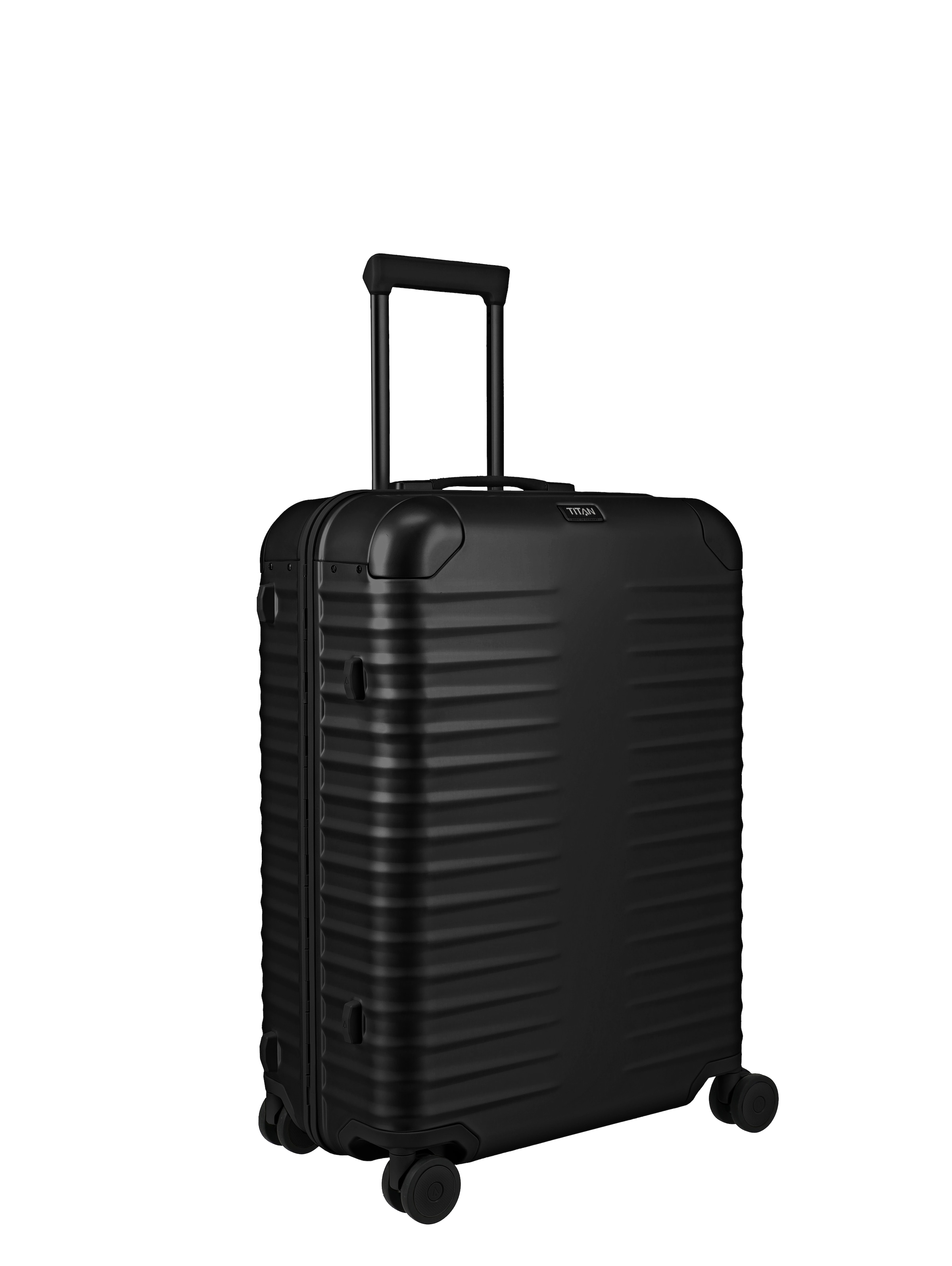 TITAN - Made in Germany Trolley »ETERNITY M+ Aluminium Reisekoffer Made in Germany« 81 l 4 Rollen 100 % aluminium, cadre intelligent et poignées en cuir véritable