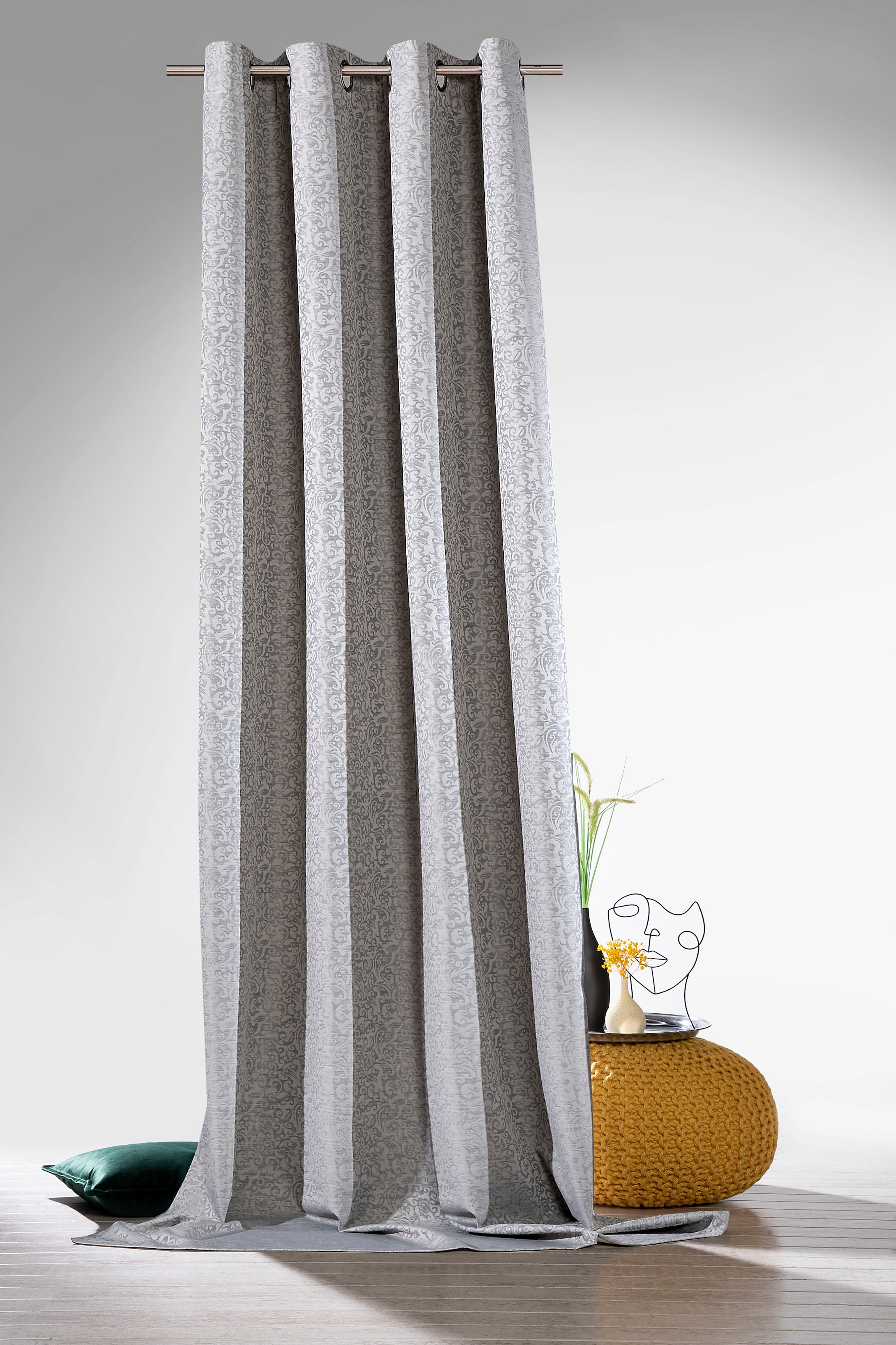 Weckbrodt Vorhang »Liam« Ösen 1 Stk. tlg. Jacquard, blickdicht, mit beschichteter Rückseite, Gardine, Store