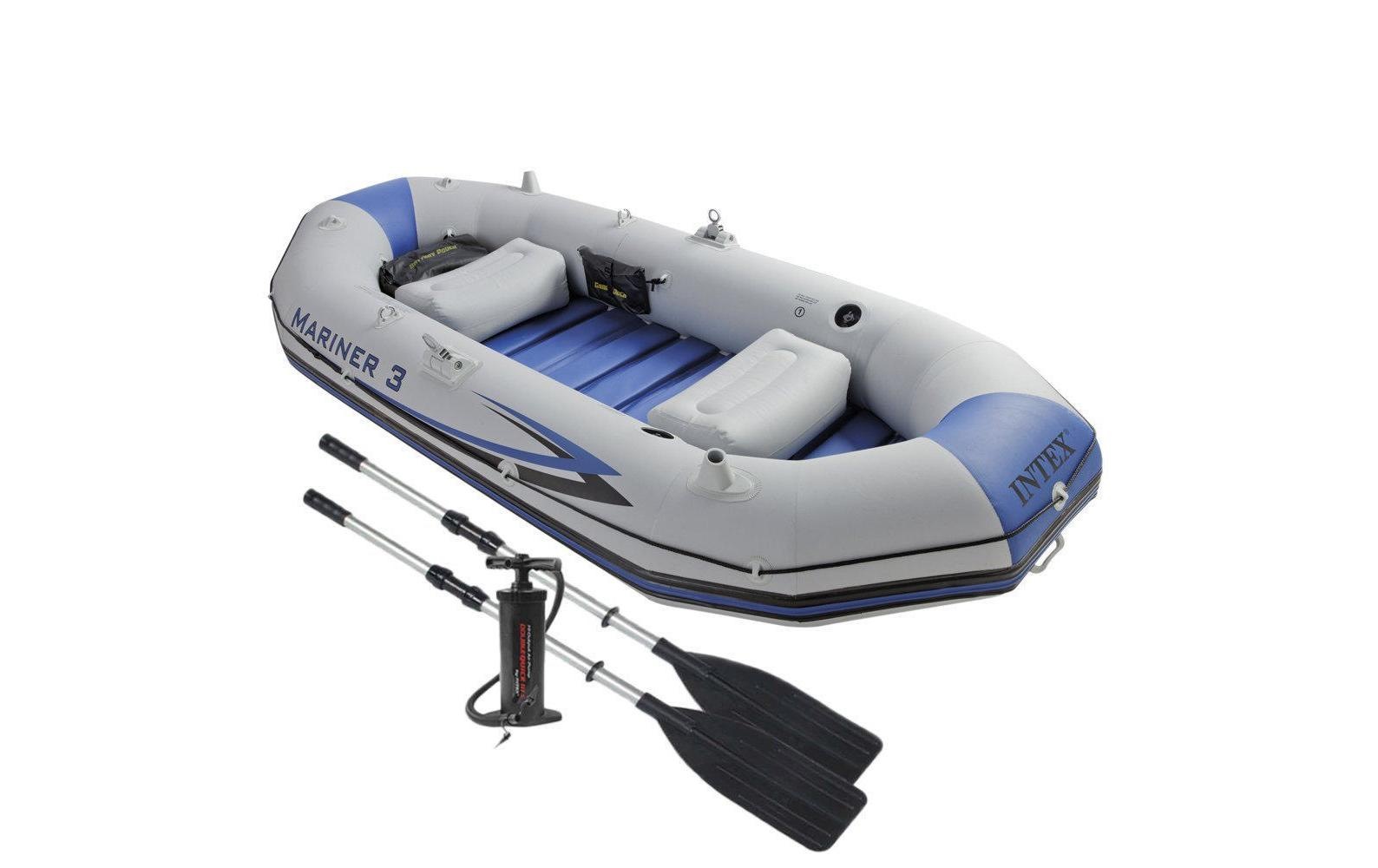 Image of Intex Schlauchboot »Mariner 3 Set«, Lieferumfang: Boot, Tragtasche, 1x Handpumpe, 2x 3-teiliges Aluminum-Paddel, Reparaturset bei Ackermann Versand Schweiz