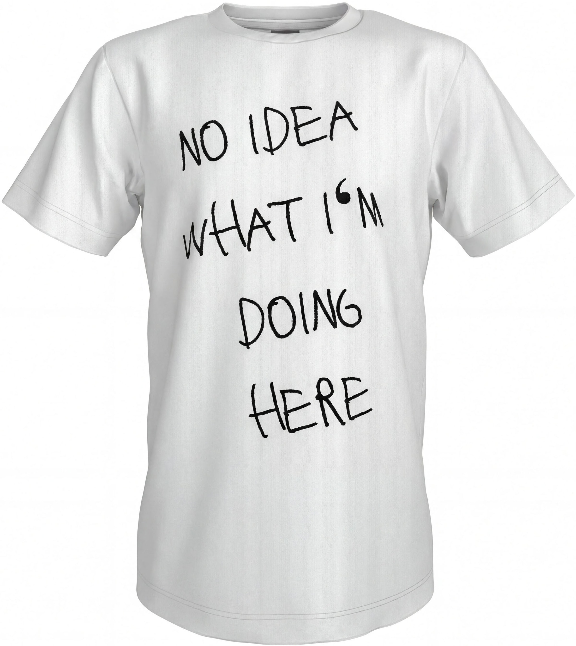 KIDSWORLD T-shirt »Spruch: NO IDEA WHAT I'M DOING HERE« für Jungen, Kurzarm, Basic Passform, mit modischem Druck