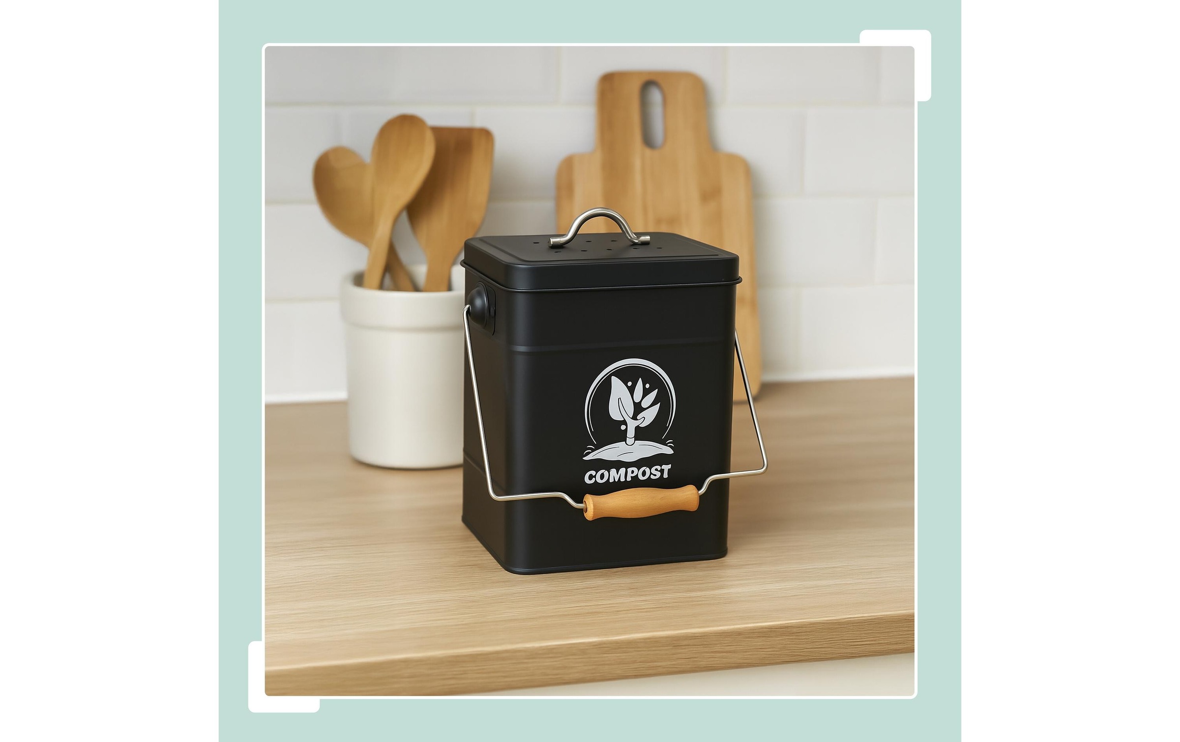 relaxdays Biomülleimer »mit Geruchsfilter, 6 l«