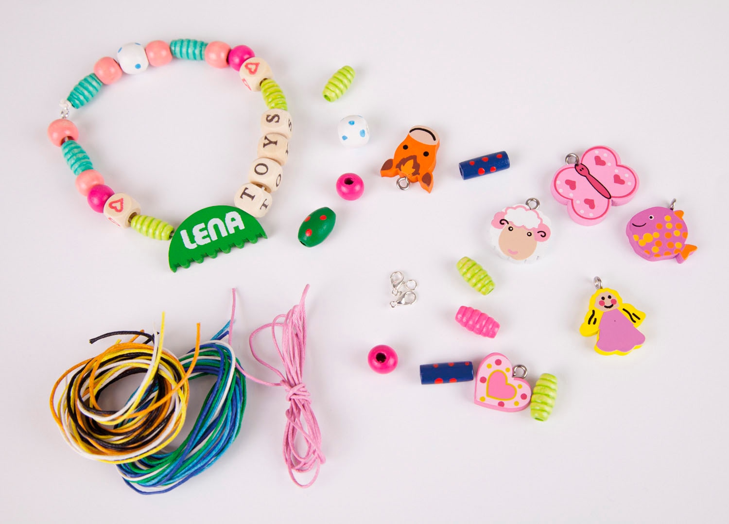 Lena® Set créatif »Holzperlen Holzkassette, gross«