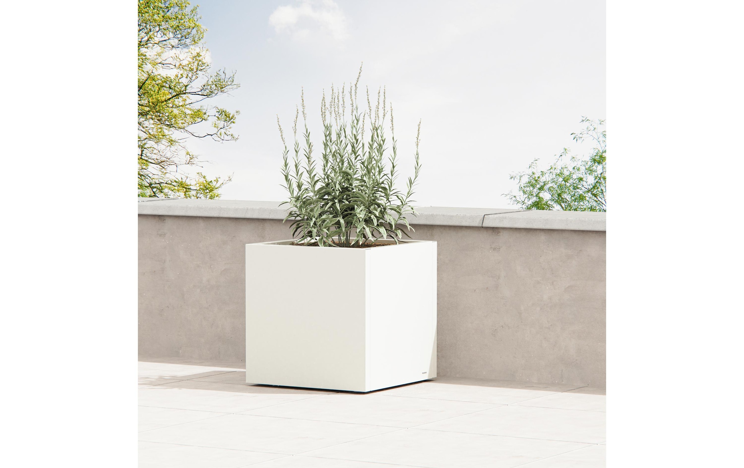 Herstera Garden Pflanzkübel »Cube 60 cm Moon White«