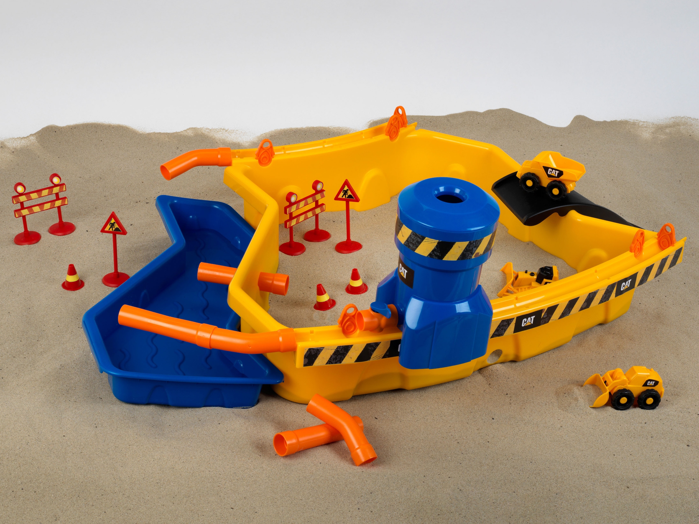 Klein Spielzeug-Radlader »Caterpilar CAT Sandbaustelle Mega«, (Set, 28 tlg.), mit 3 Cat® Fahrzeugen; Made in Germany