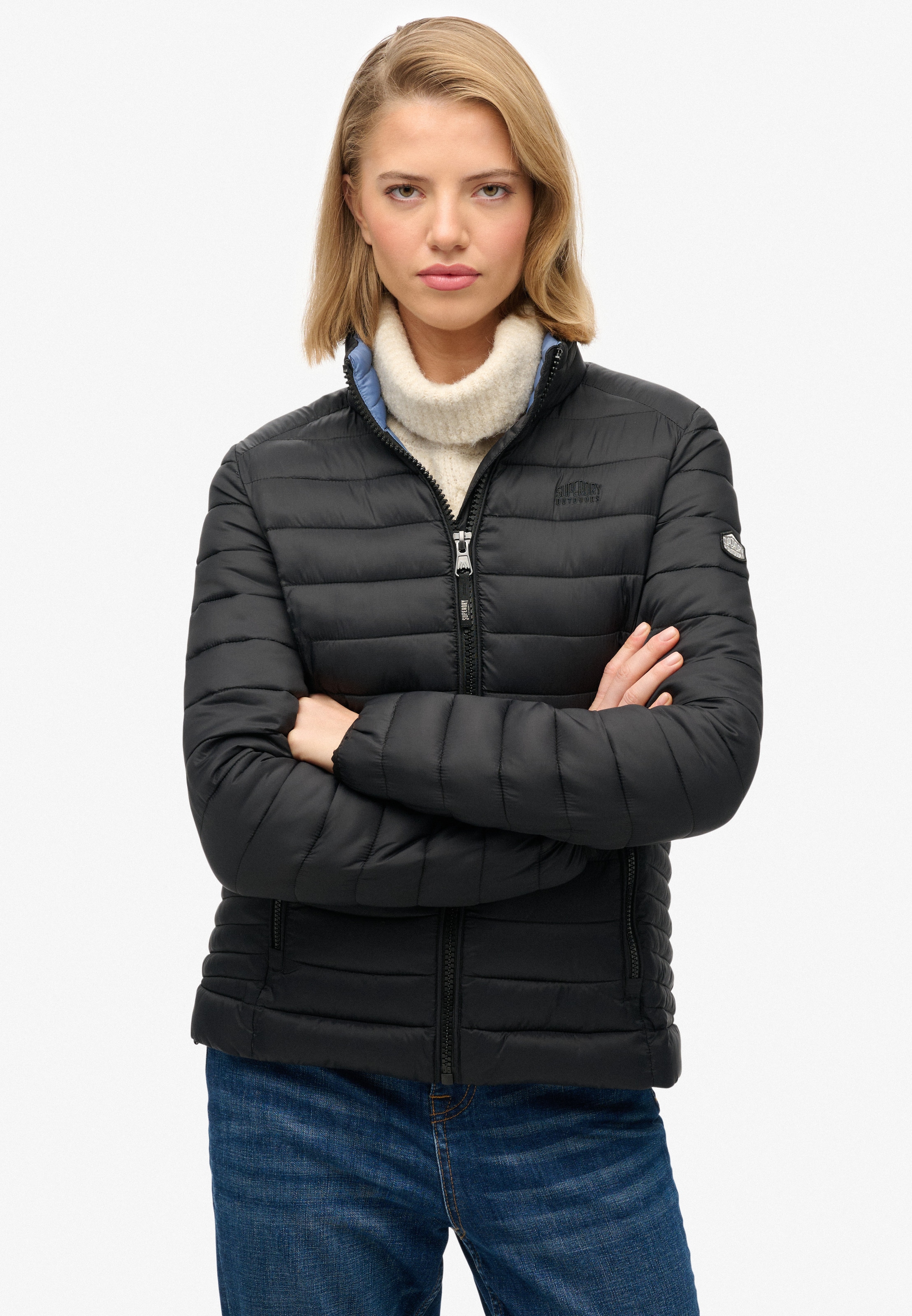Image of Superdry Steppjacke "Fuji Lite Padded Jacket" aus Nylon, normale Passform, mit Reissverschluss