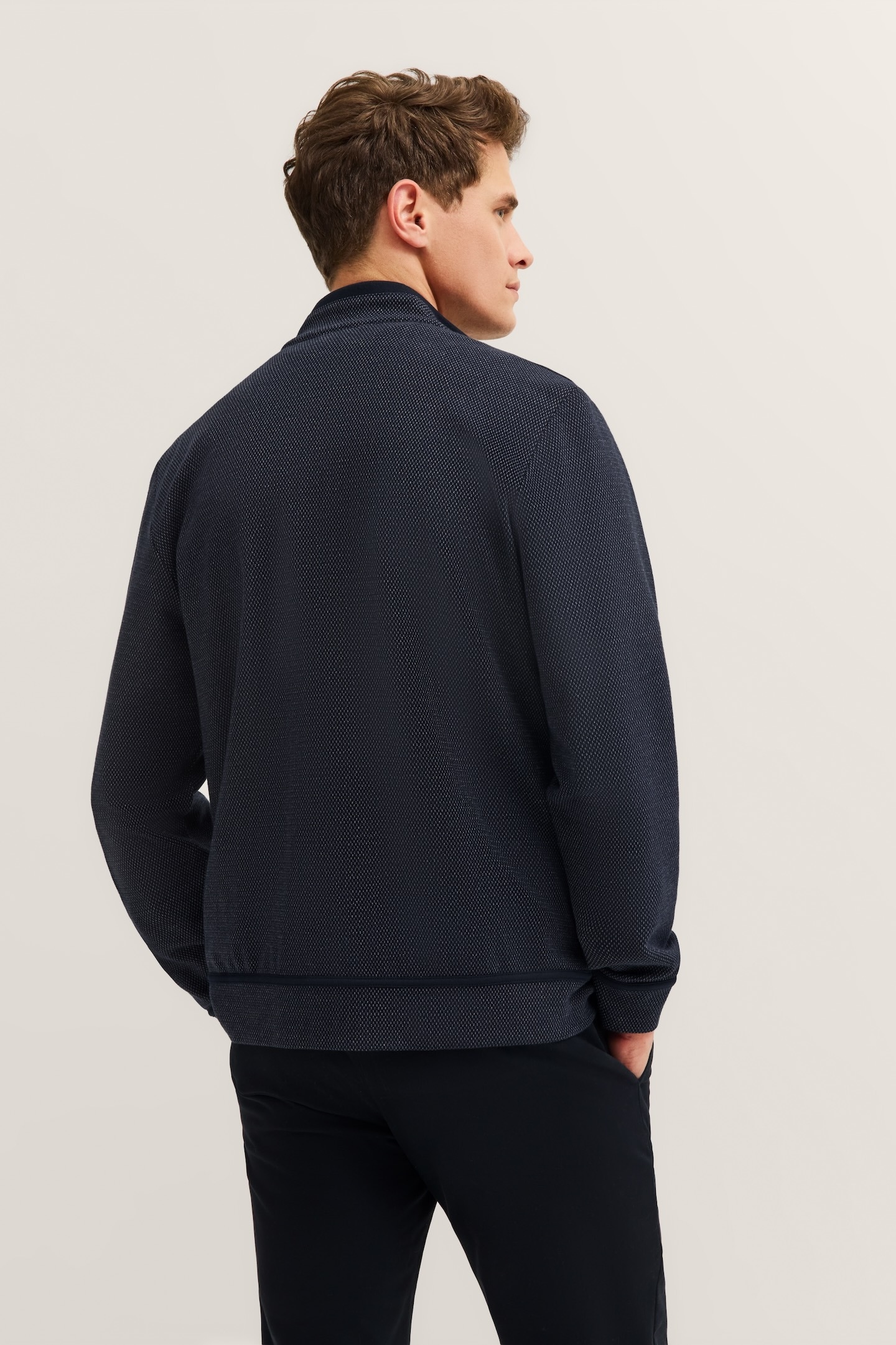 bugatti Veste sweat »Modern Fit« mit Stehkragen und aus Baumwollmix