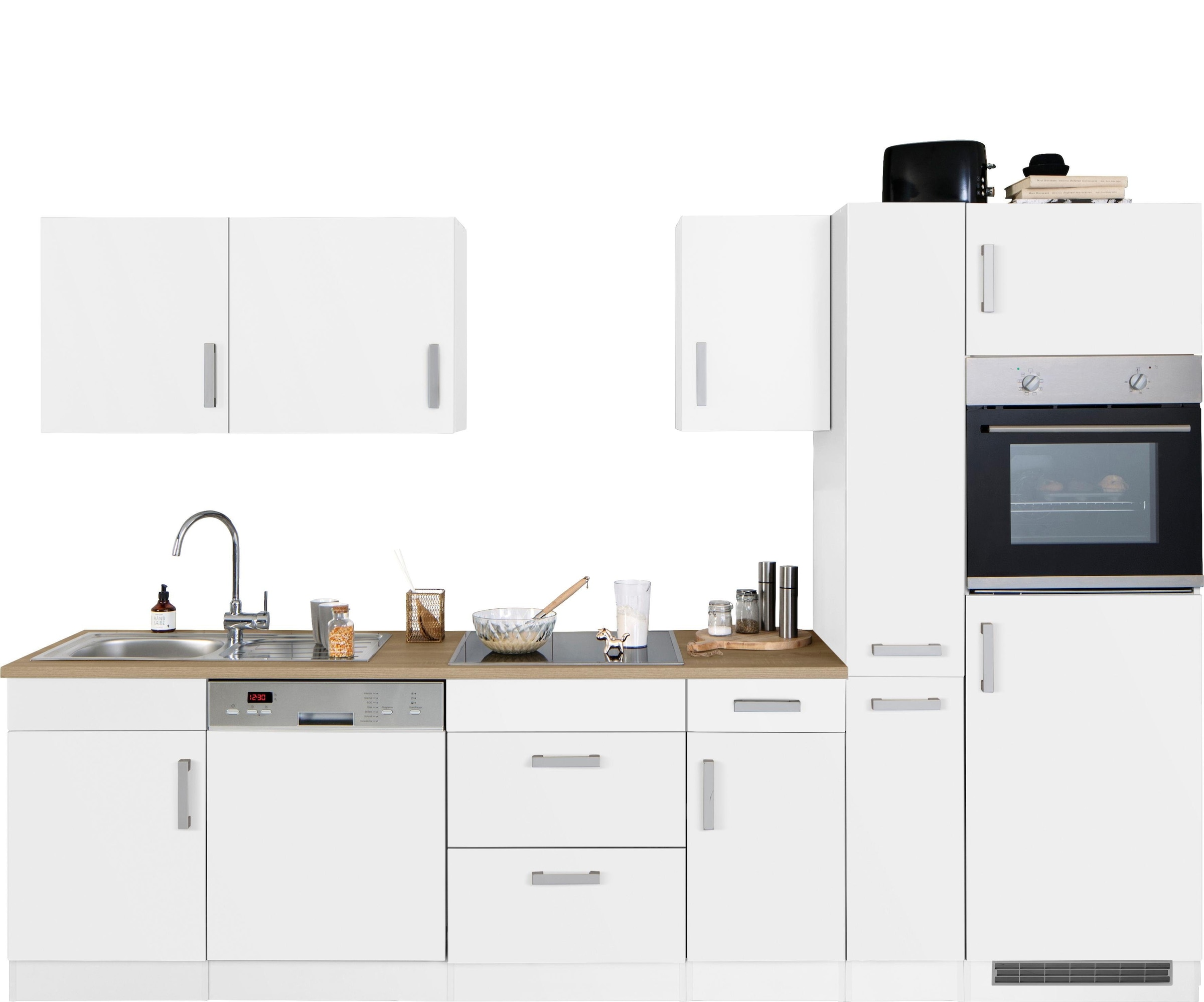 KOCHSTATION Kitchenette »KS-Gera« Largeur 300 cm, avec appareils électriques en option, avec plan de travail