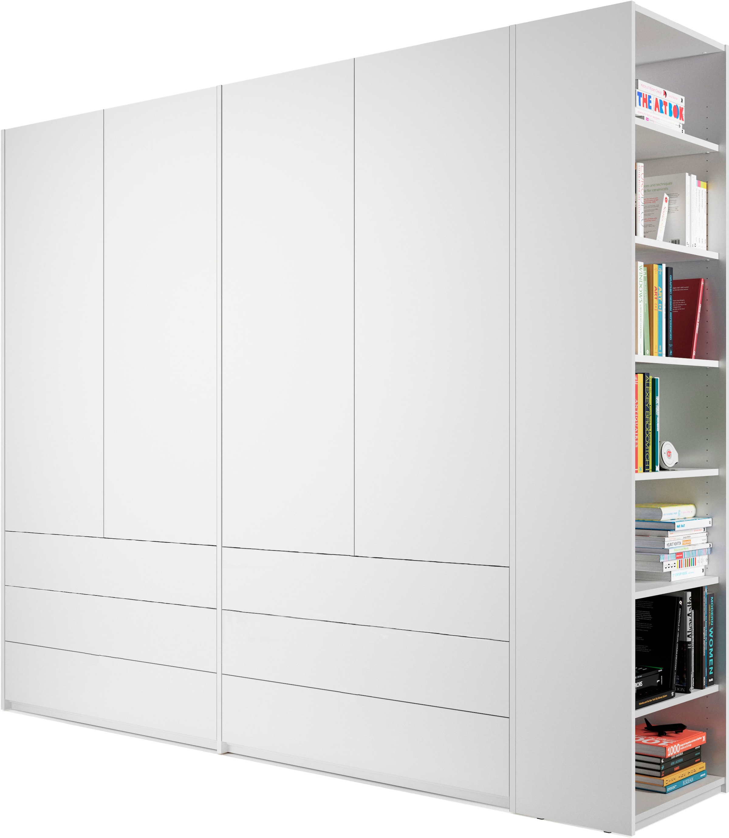 Kleiderschrank »Modular Plus Variante 4«, 6 Schubladen, Anbauregal wahlweise links...